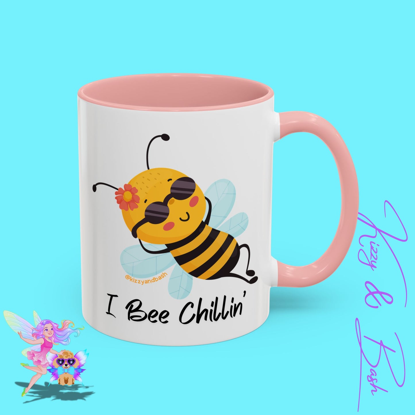 Cute Honey Bee Coffee Mug Funny Bee Mug Nature Lover Gift Idea Unique Gift for Bee Lovers Perfect Gift for Beekeepers Cute Teacher Appreciation Gift I Bee Chillin' Accent Coffee Mug - 11, 15oz
