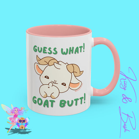 Funny Goat Mug Perfect Gift for Goat Lovers Hilarious Goat Butt Coffee Mug Punny Animal Mug for Friends and Family Cute Farm Animal Mug Funny Farm Animal Coffee Mug Guess What Goat Butt Chicken Butt Joke Pun Accent Coffee Mug - 11, 15oz