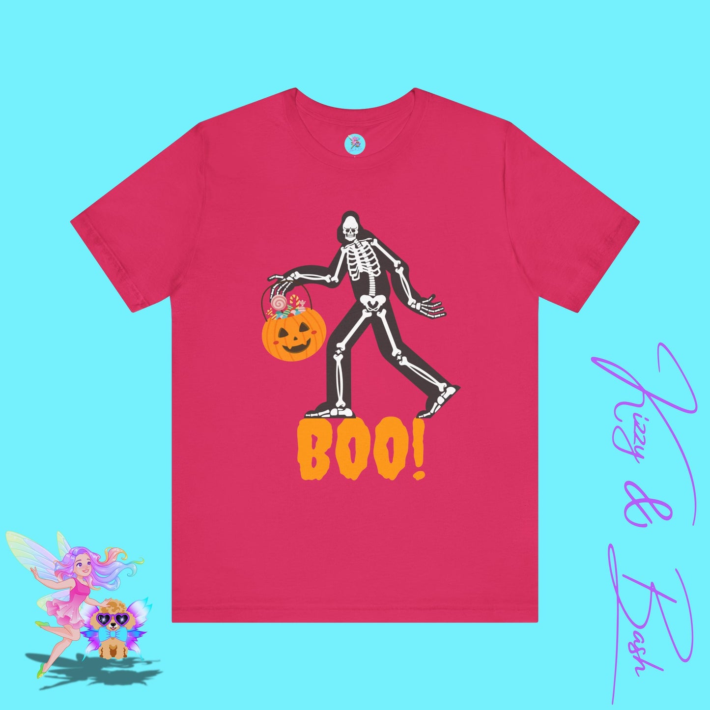 Funny Bigfoot Halloween Shirt Cryptidcore Trick-or-Treat Graphic Shirt Gift for Cryptid Lovers Sasquatch T-Shirt Adult Unisex Jersey Short Sleeve Tee