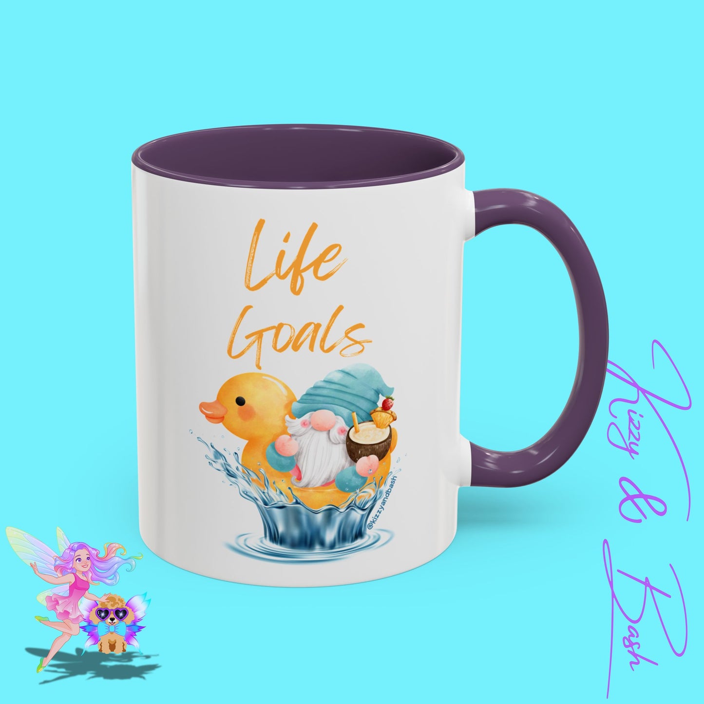 Funny Gnome Mug Funny Rubber Ducky Mug Water Life Mug for Him or Her Unique Gift for Gnome Lovers Funny Gift for Duck Lovers Rubber Ducky Gift Idea Life Goals Accent Coffee Mug - 11, 15oz