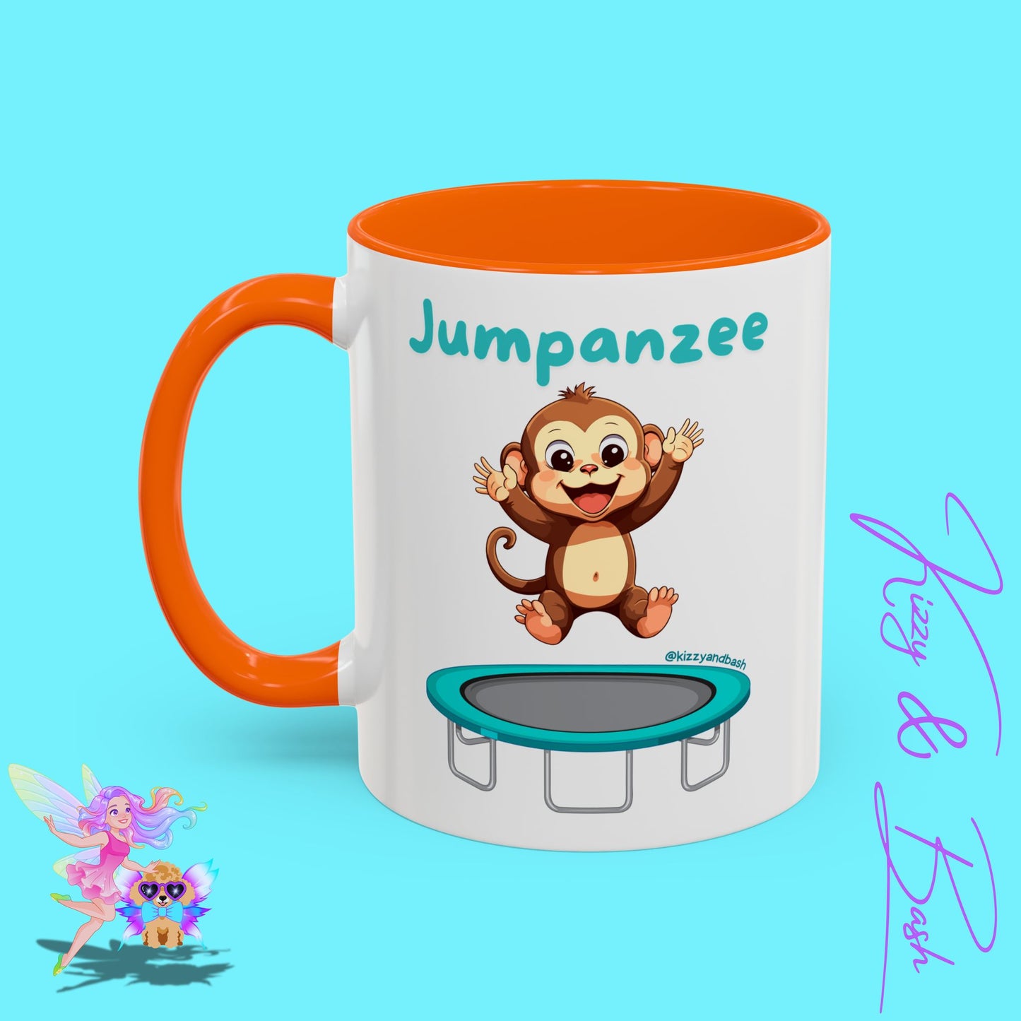 Funny Monkey Mug Jumpanzee Accent Coffee Mug Pun Lover Mug Animal Lover Gift for Teacher Cute Gymnastics Gift Unique Animal Mug for Him or Her - 11oz & 15oz