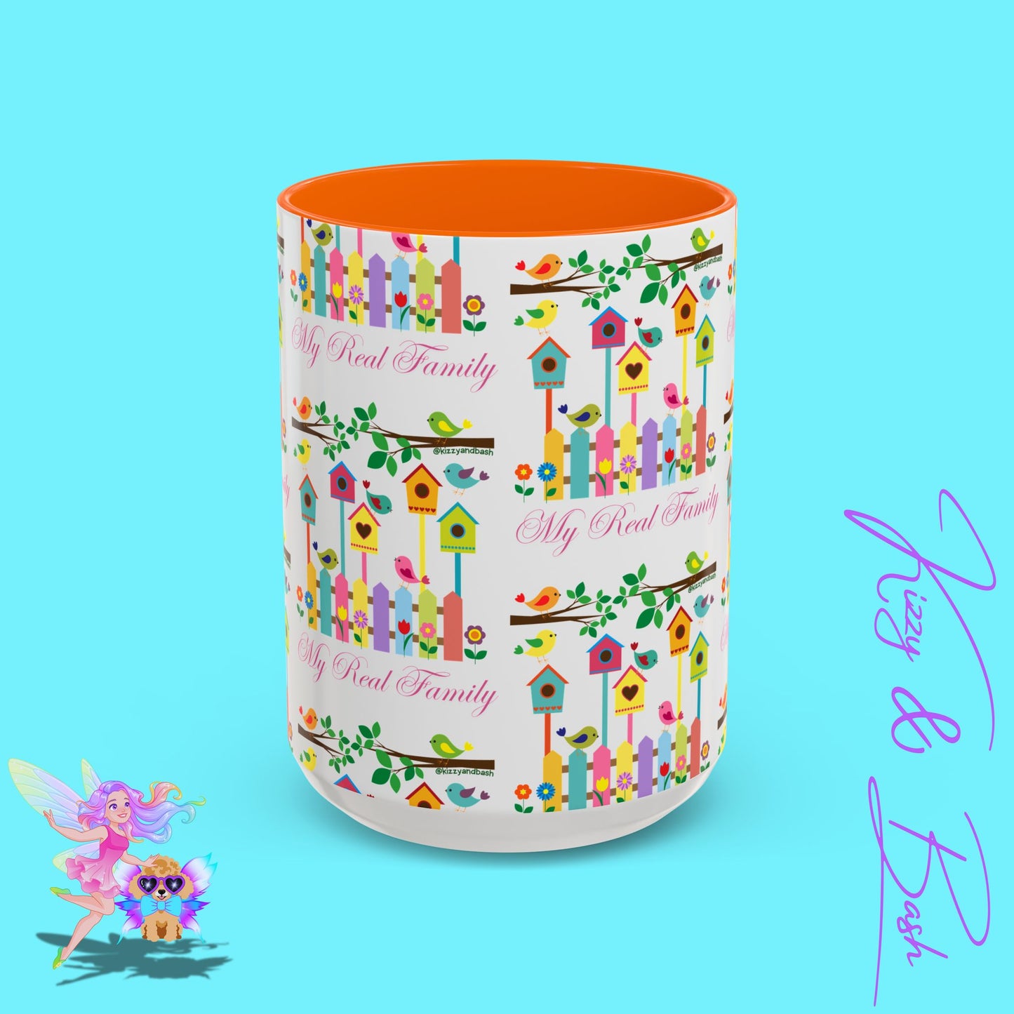 Perfect Bird Lover Coffee Mug Colorful Birds Mug Unique Nature Lover Mug Gift for Birdwatchers Found Family Gift Idea My Real Family Accent Coffee Mug - 11, 15oz