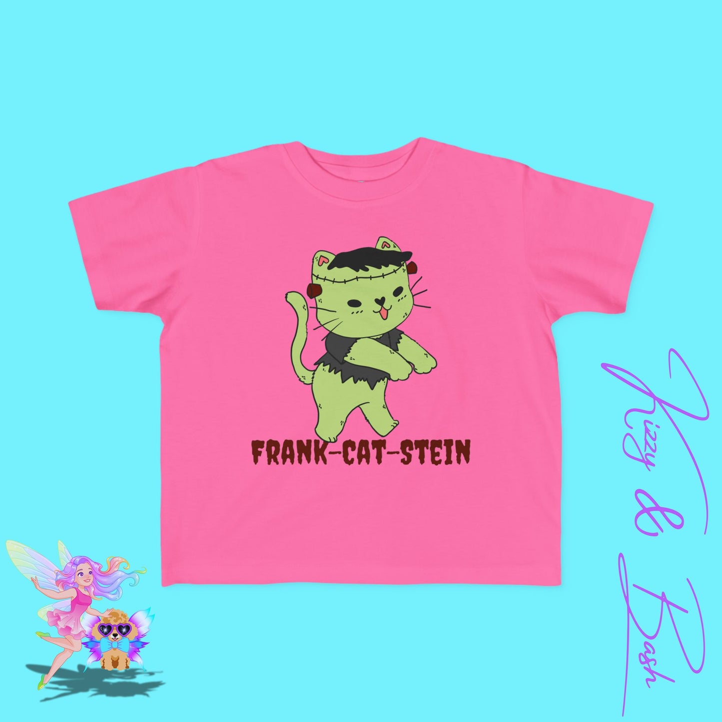 Frankenstein Kitty Cat Tee for Toddlers Funny Halloween Zombie Cat Halloween Pun Shirt Perfect Gift for Pun Lovers Gift for Cat Lovers Unique Gift for Frankenstein Fans Toddler's Fine Jersey Tee