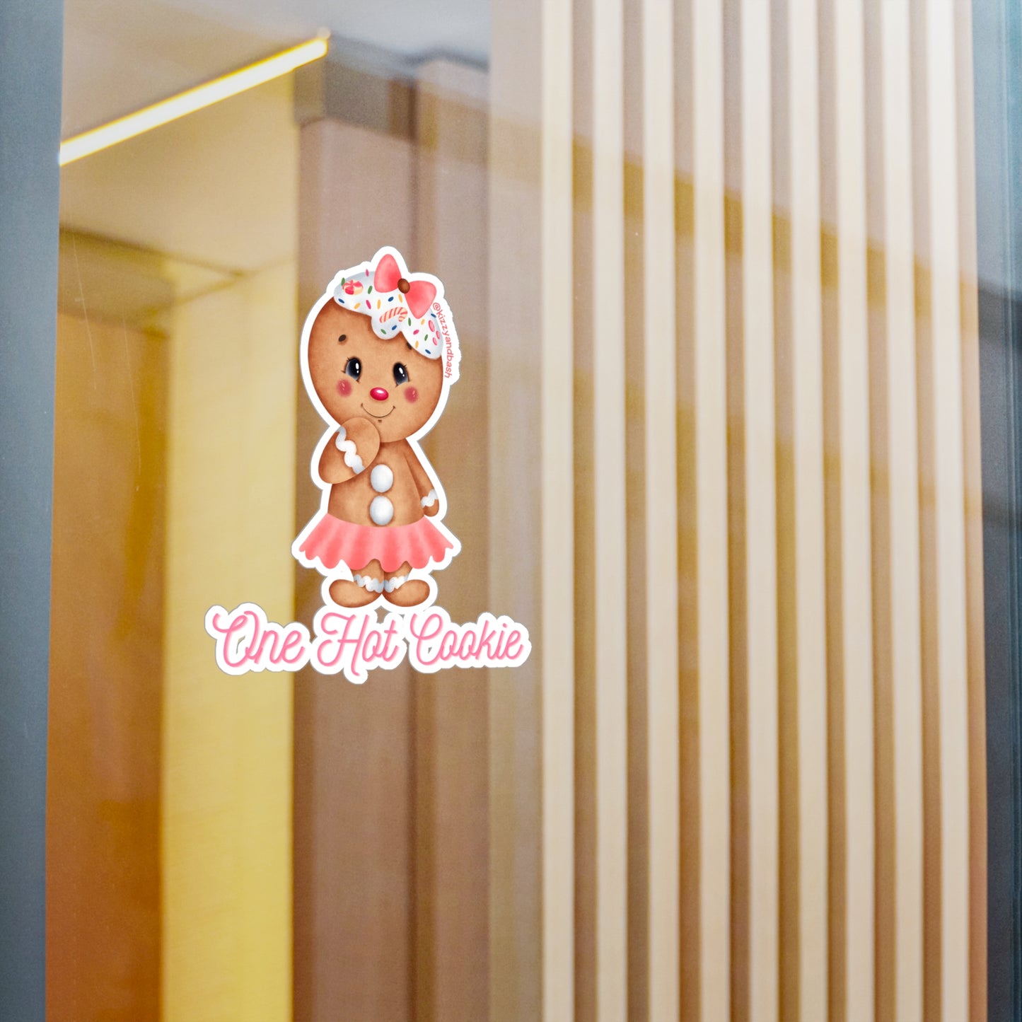 Waterproof Gingerbread Decal Gingerbread Girl Cookie Decal One Hot Cookie Decal Cute Christmas Stickers for Her Funny Decal for Bakery Gingerbread Kiss-Cut Vinyl Decals