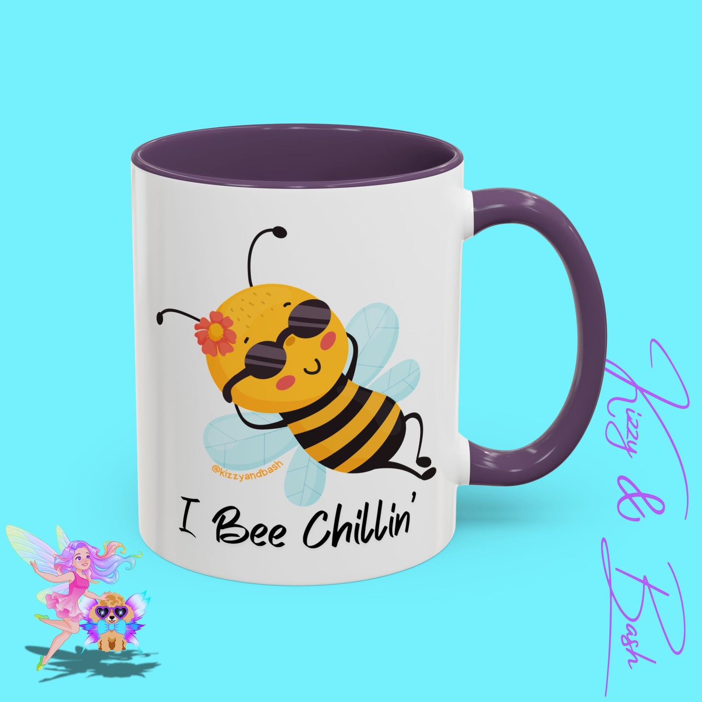 Cute Honey Bee Coffee Mug Funny Bee Mug Nature Lover Gift Idea Unique Gift for Bee Lovers Perfect Gift for Beekeepers Cute Teacher Appreciation Gift I Bee Chillin' Accent Coffee Mug - 11, 15oz