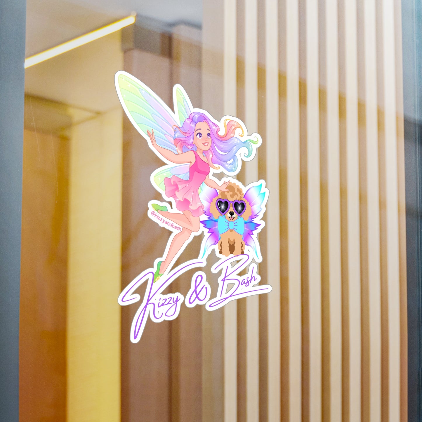 Waterproof Fairy Decal Waterproof Dog Decal Perfect Gift for Poodle Lovers Funny Gift for Dog Mom or Dog Dad Fairy Girl and Red Toy Poodle Fairy Decal Sticker Kizzy and Bash Kiss-Cut Vinyl Decals