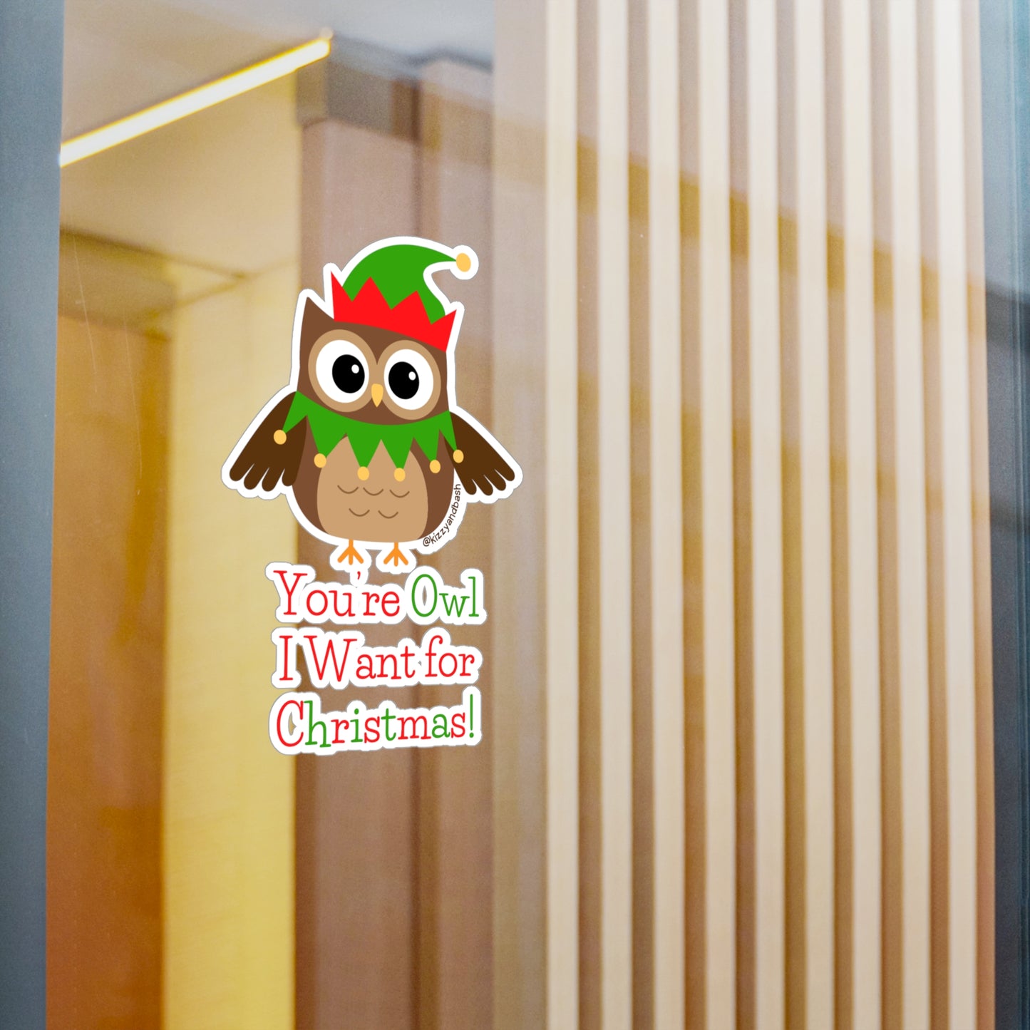 Waterproof Owl Decal Waterproof Christmas Decal Unique Gift for Owl Lovers Cute Christmas Owl Sticker Decal You're Owl I Want for Christmas You're All I Want for Christmas Kiss-Cut Vinyl Decals