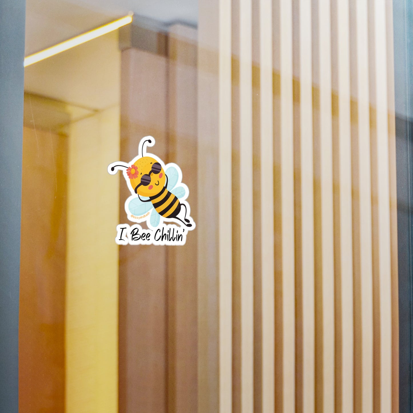 Waterproof Honey Bee Decal Waterproof Bee Decal Sticker Funny Nature Decal Chill Vibes Gift Idea Cute Spring Decal I Bee Chillin' Kiss-Cut Vinyl Decals