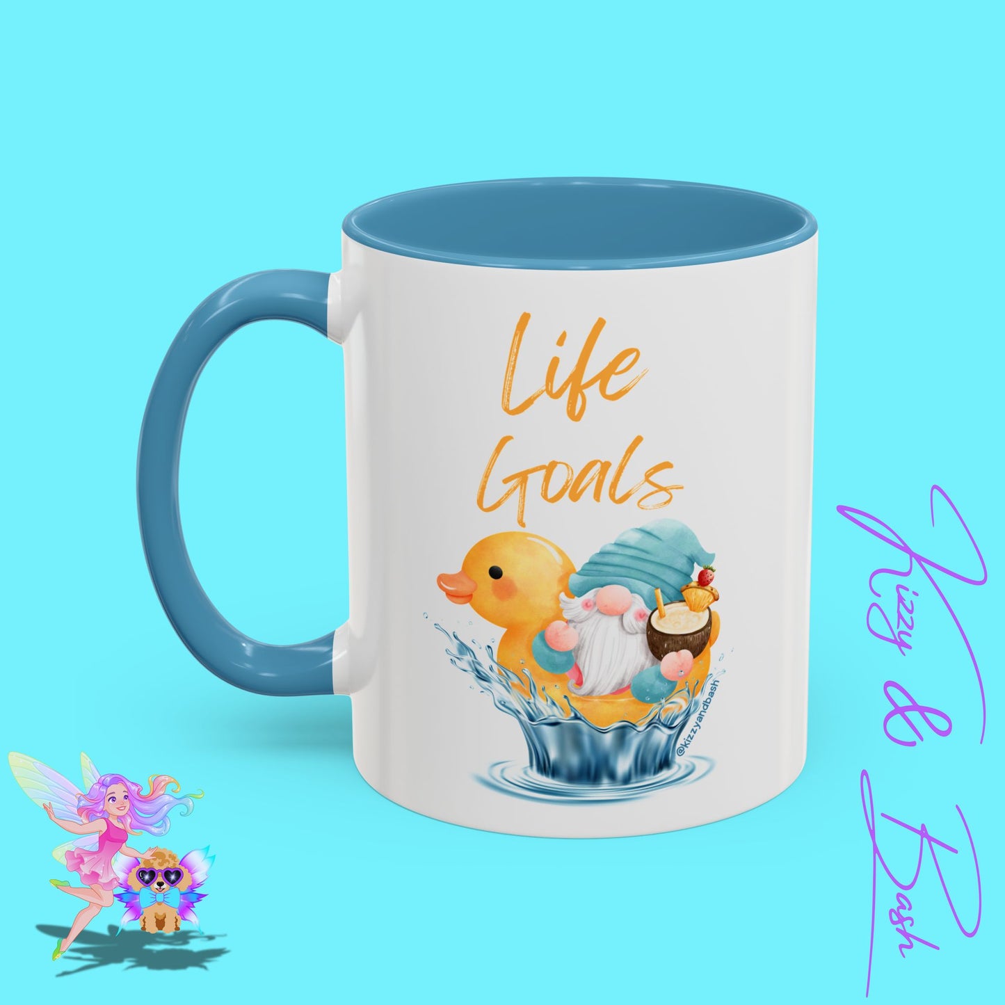 Funny Gnome Mug Funny Rubber Ducky Mug Water Life Mug for Him or Her Unique Gift for Gnome Lovers Funny Gift for Duck Lovers Rubber Ducky Gift Idea Life Goals Accent Coffee Mug - 11, 15oz