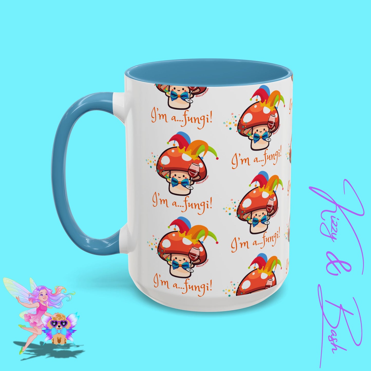 Funny Mushroom Coffee Mug for Him or Her Life of the Party Gift Idea Party Mushroom Mug Wine Lover Mug Fun Mushroom Pun Mug I'm a Fungi Accent Coffee Mug - 11, 15oz