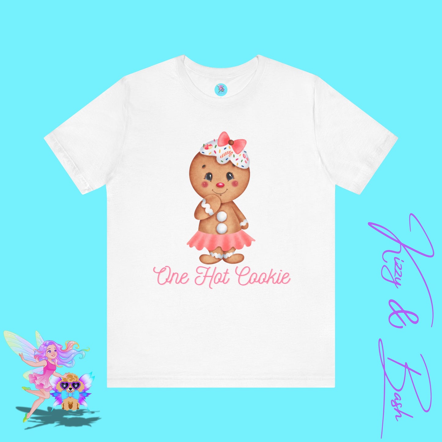 One Hot Cookie Christmas Tee Cute Gingerbread T-Shirt Funny Holiday Shirt for Her Cute Christmas Gift for Friends or Family Adult Unisex Jersey Short Sleeve Tee