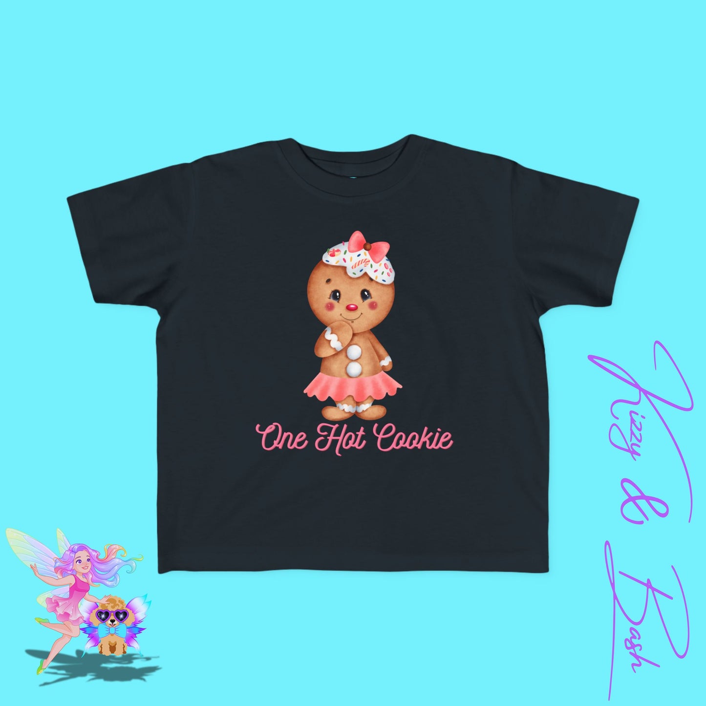 Gingerbread Girl Cookie T-Shirt for Toddlers One Hot Cookie Pun Shirt Cute Holiday Shirt for Her Perfect Gift for Gingerbread Lovers Funny Christmas Cookie Shirt for Toddler's Fine Jersey Tee