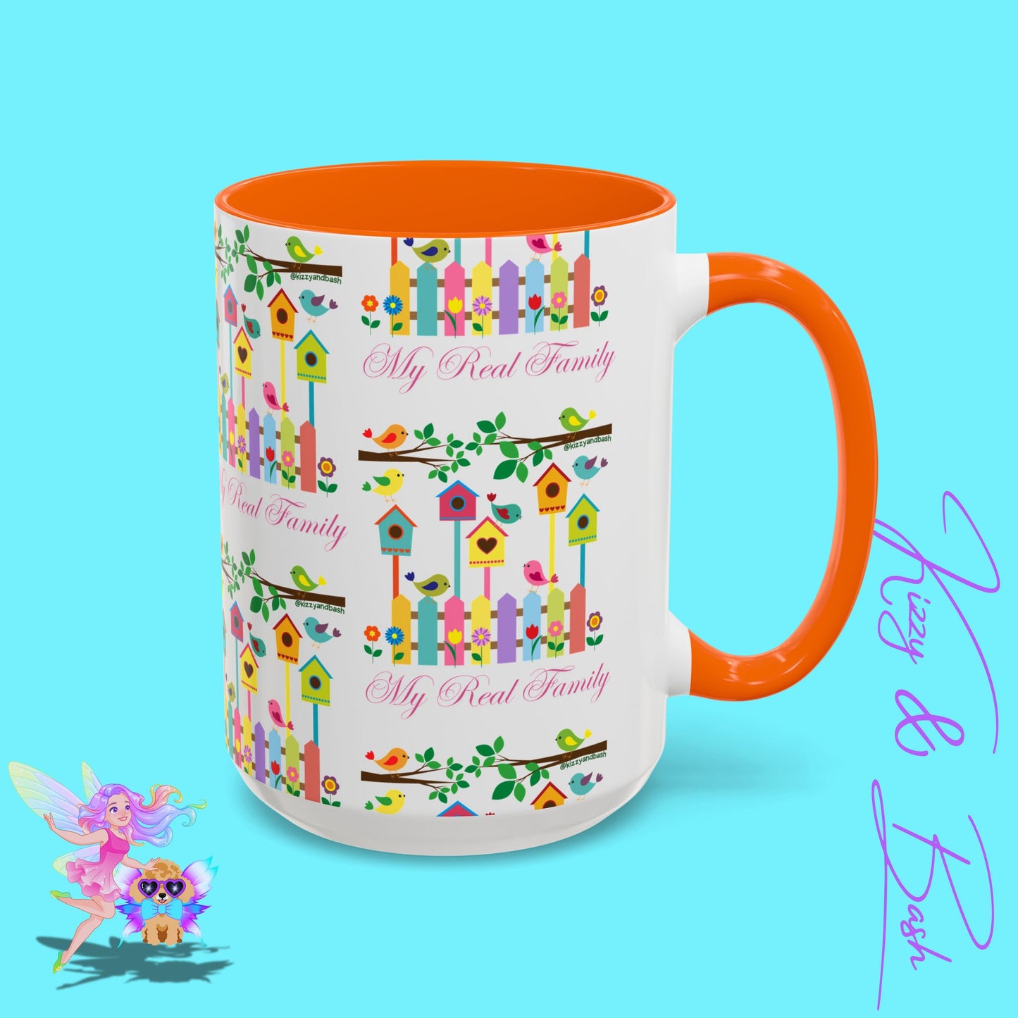 Perfect Bird Lover Coffee Mug Colorful Birds Mug Unique Nature Lover Mug Gift for Birdwatchers Found Family Gift Idea My Real Family Accent Coffee Mug - 11, 15oz