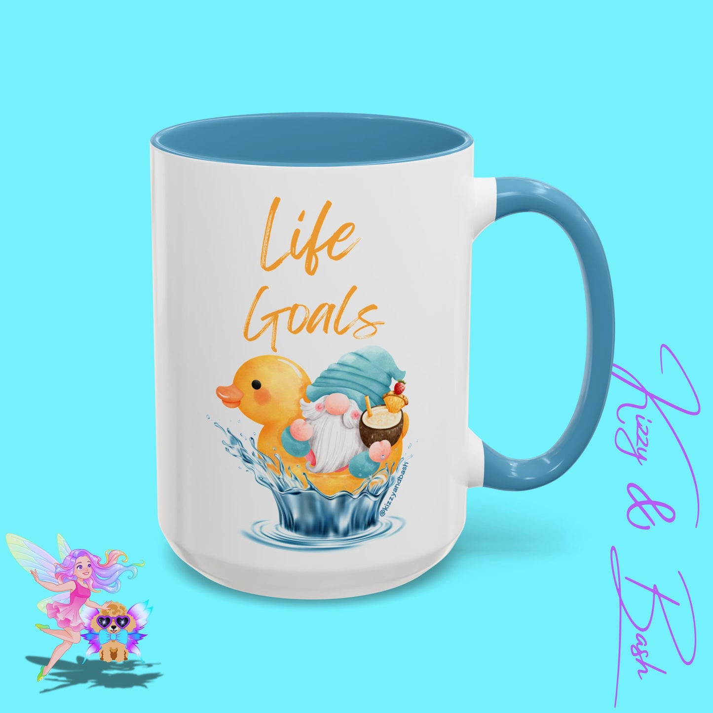 Funny Gnome Mug Funny Rubber Ducky Mug Water Life Mug for Him or Her Unique Gift for Gnome Lovers Funny Gift for Duck Lovers Rubber Ducky Gift Idea Life Goals Accent Coffee Mug - 11, 15oz