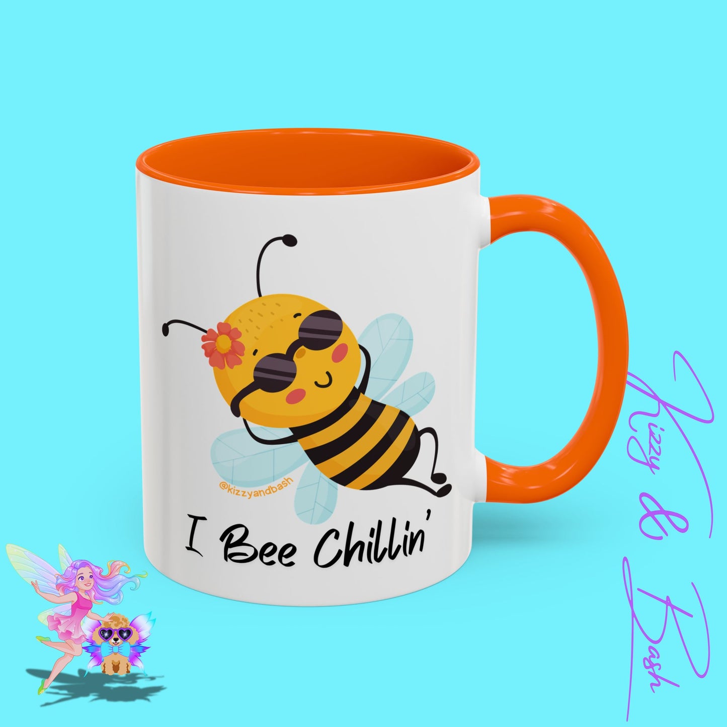 Cute Honey Bee Coffee Mug Funny Bee Mug Nature Lover Gift Idea Unique Gift for Bee Lovers Perfect Gift for Beekeepers Cute Teacher Appreciation Gift I Bee Chillin' Accent Coffee Mug - 11, 15oz