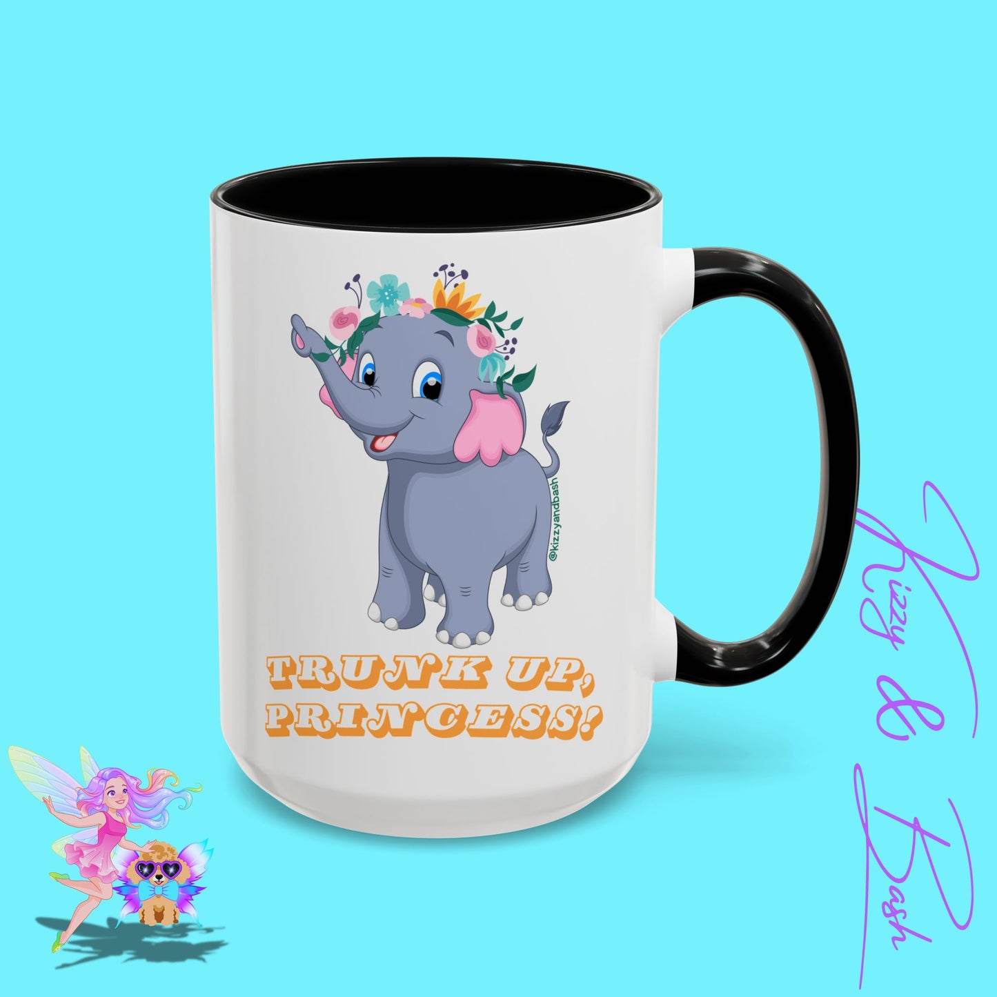 Unique Elephant Mug Pretty Elephant Coffee Mug for Princess Lovers Perfect Gift for Elephant Lovers Self-Affirming Gift Idea Girl Power Mug Royal Elephant Accent Coffee Mug - 11, 15oz