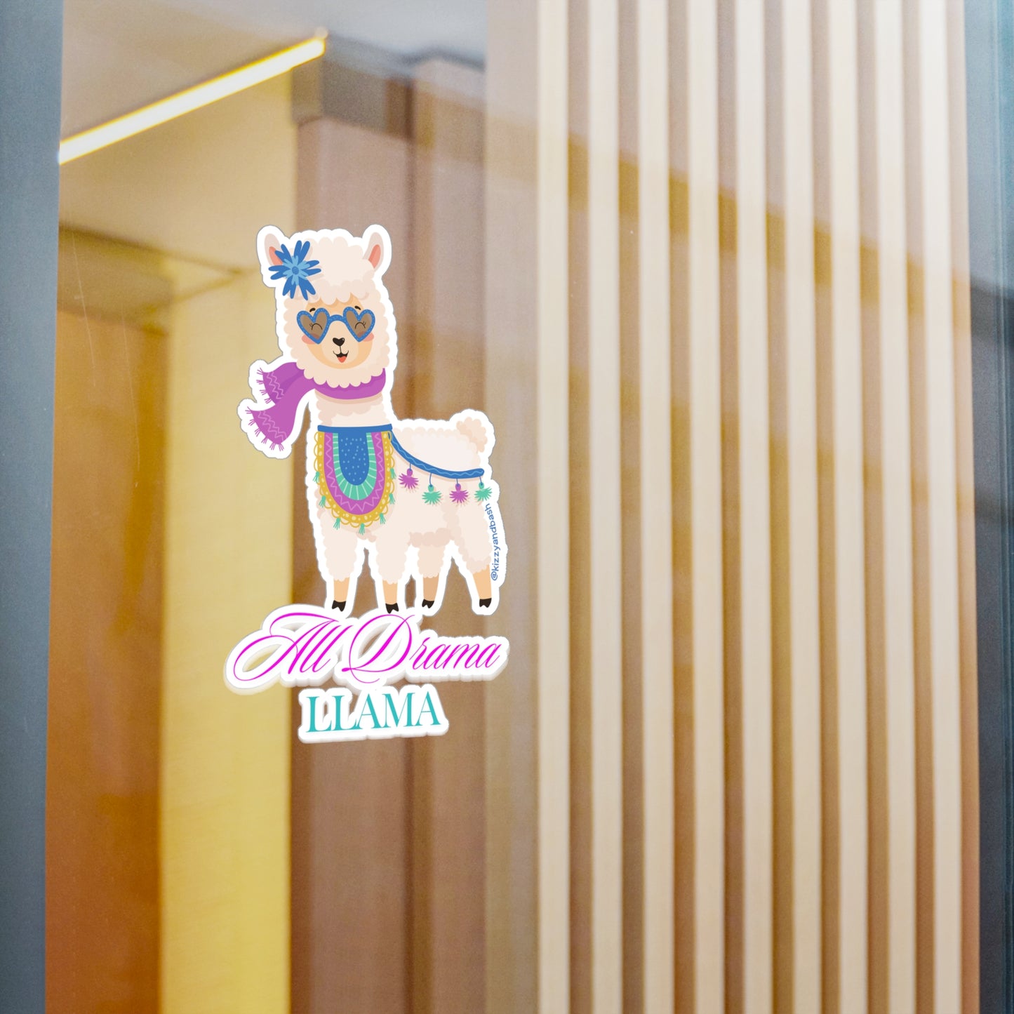 Waterproof All Drama Llama Kiss-Cut Vinyl Decals Funny Farm Animal Gift Perfect Gift for Drama Teacher Unique Animal Gift for Her Adorable Animal Stickers for Kids