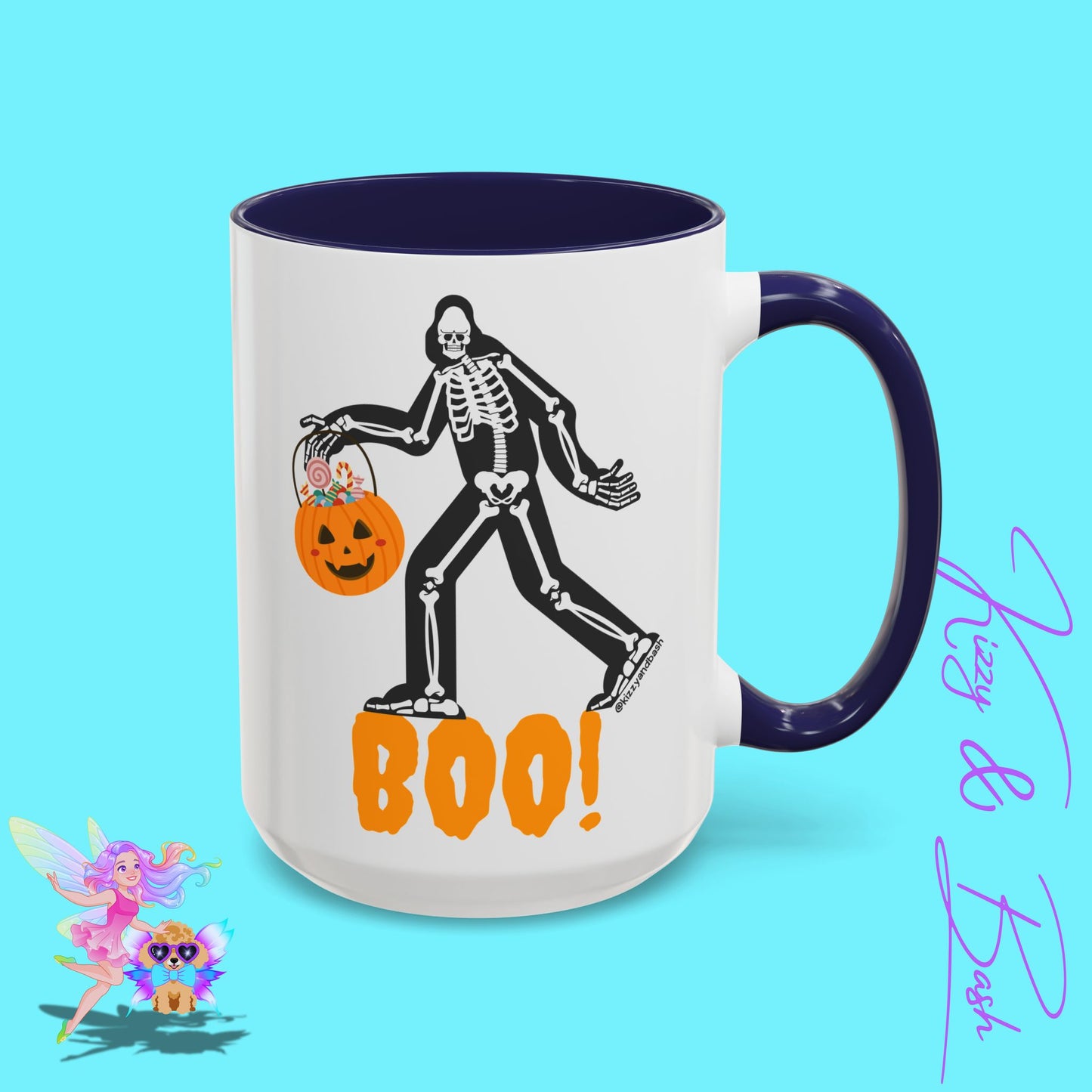 Funny Bigfoot Coffee Mug Unique Halloween Coffee Mug Sasquatch Mug for Him or Her Cute Halloween Gift for Teachers Perfect Gift for Bigfoot Hunters Funny Gift for Bigfoot Believers Sasquatch Skeleton Trick-or-Treating Accent Coffee Mug - 11, 15oz