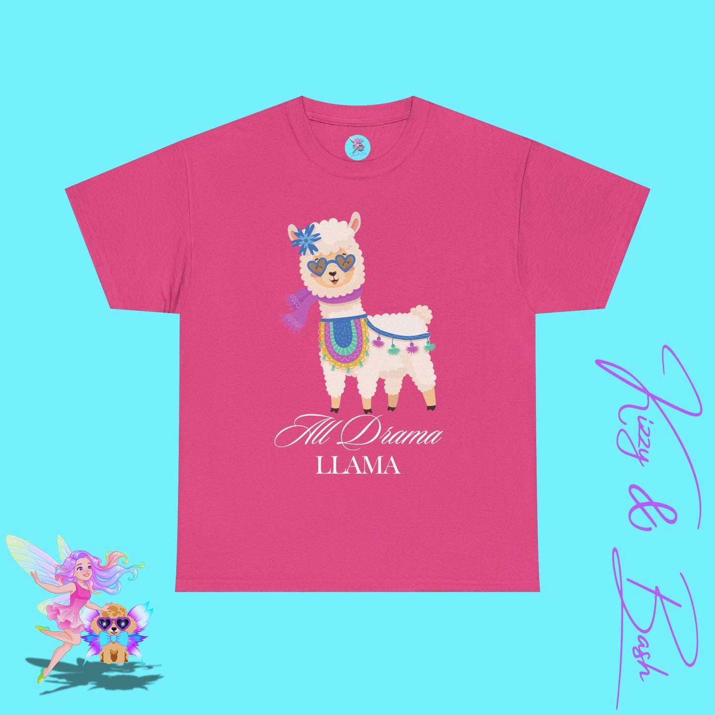 All Drama Llama T-Shirt for Adults Sassy T-Shirt for Her Unique Llama Shirt Gift for Llama Lovers Funny Animal T-Shirt for Her Drama Queen Shirt Unisex Heavy Cotton Tee