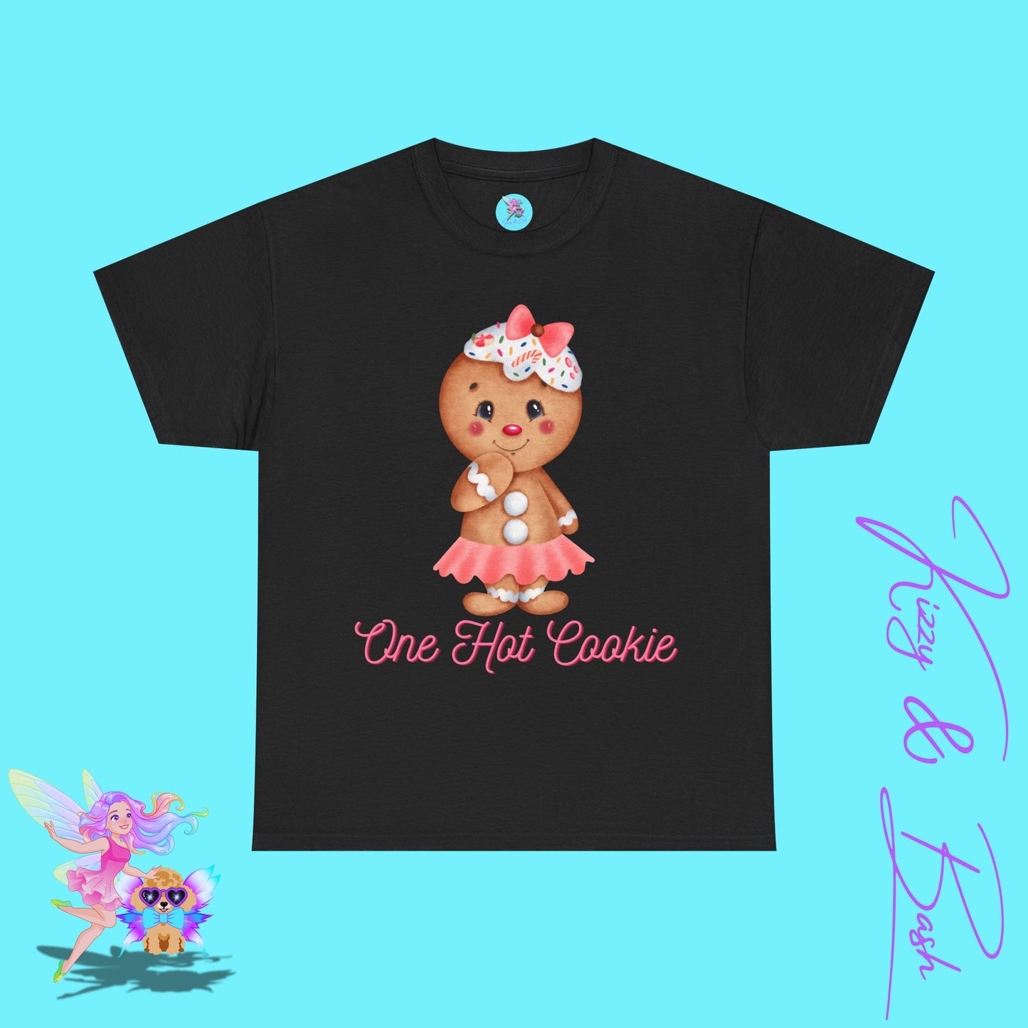 Cute Gingerbread Cookie Girl T-Shirt for Adults One Hot Cookie Shirt for Her Cute and Sassy Tee Cute Christmas Gift Idea Christmas Gift for Cookie Lovers Perfect Gift for Gingerbread Lovers Unisex Heavy Cotton Tee