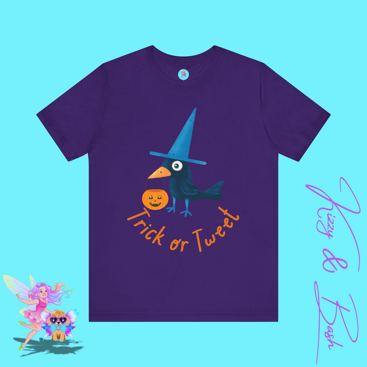 Funny Trick-or-Tweet Halloween Shirt for Adults Cute Black Bird with Jack-o’-Lantern Funny Halloween Pun T-Shirt Raven Lover Gift Adult Unisex Jersey Short Sleeve Tee Halloween Gift for Him or Her