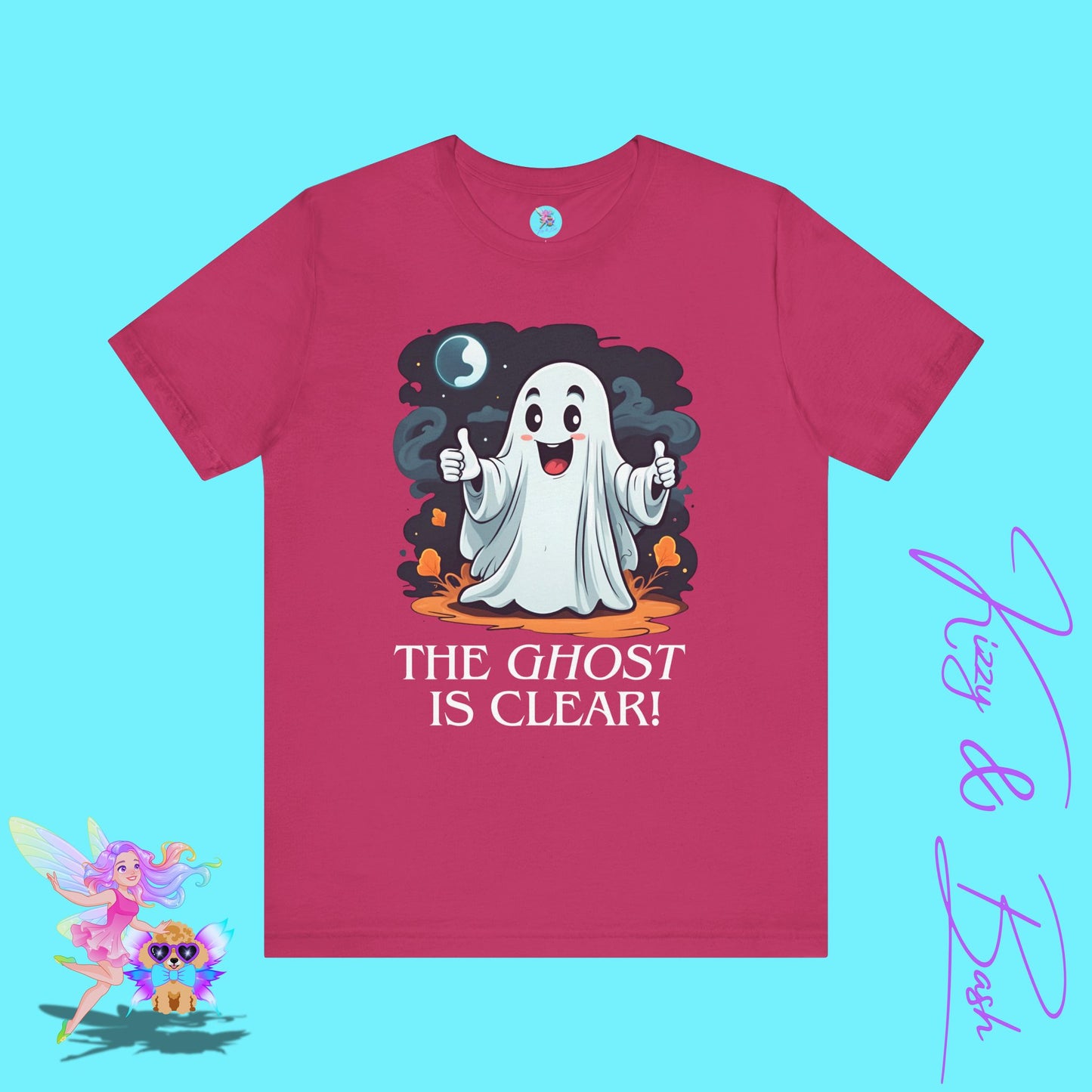 The Ghost is Clear T-Shirt Funny Halloween Ghost Tee Halloween Pun Shirt Unique Halloween Gift Silly Halloween Shirt for Friends & Family Paranormal Ghost Hunter Shirt Adult Unisex Jersey Short Sleeve Tee