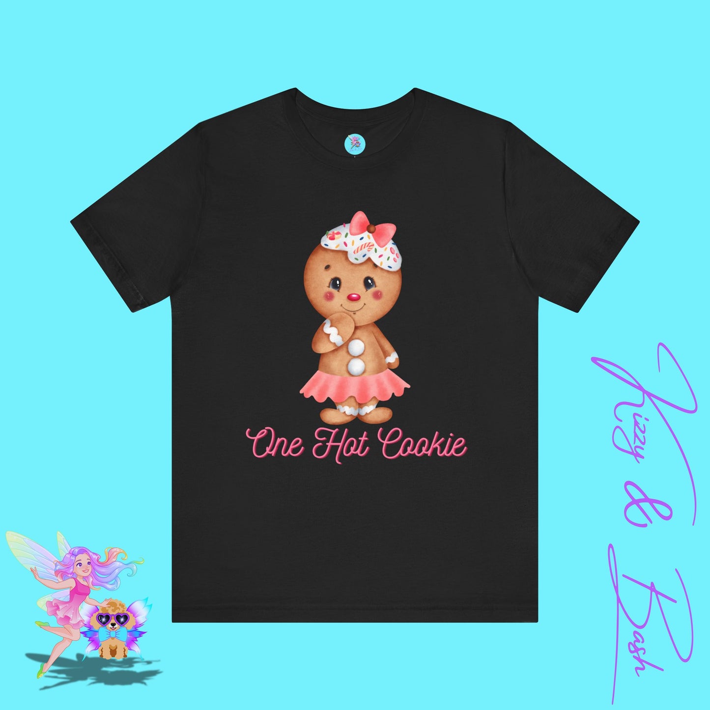 One Hot Cookie Christmas Tee Cute Gingerbread T-Shirt Funny Holiday Shirt for Her Cute Christmas Gift for Friends or Family Adult Unisex Jersey Short Sleeve Tee