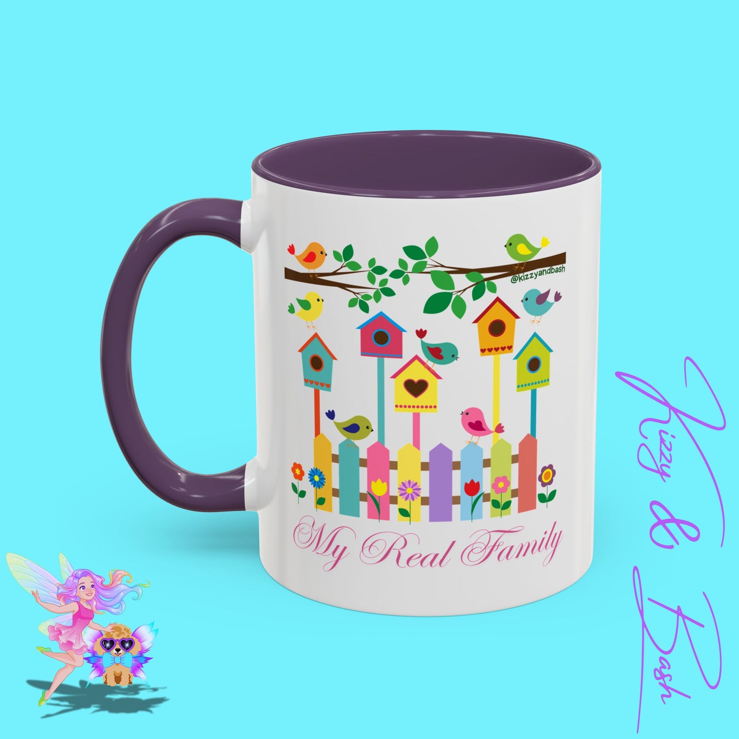 Perfect Bird Lover Coffee Mug Colorful Birds Mug Unique Nature Lover Mug Gift for Birdwatchers Found Family Gift Idea My Real Family Accent Coffee Mug - 11, 15oz