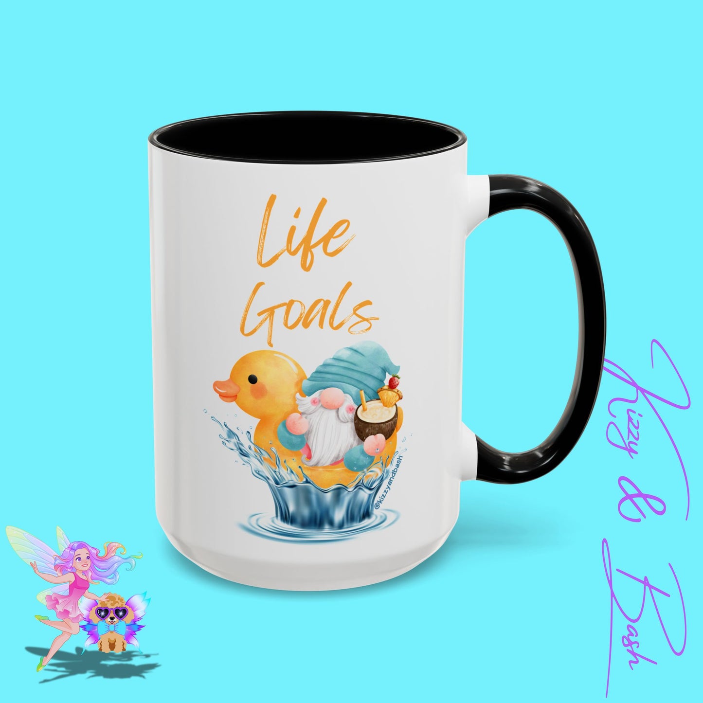 Funny Gnome Mug Funny Rubber Ducky Mug Water Life Mug for Him or Her Unique Gift for Gnome Lovers Funny Gift for Duck Lovers Rubber Ducky Gift Idea Life Goals Accent Coffee Mug - 11, 15oz