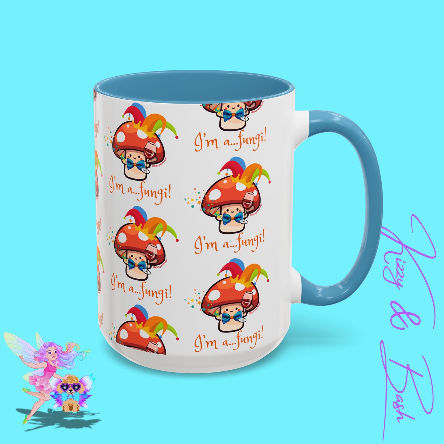 Funny Mushroom Coffee Mug for Him or Her Life of the Party Gift Idea Party Mushroom Mug Wine Lover Mug Fun Mushroom Pun Mug I'm a Fungi Accent Coffee Mug - 11, 15oz