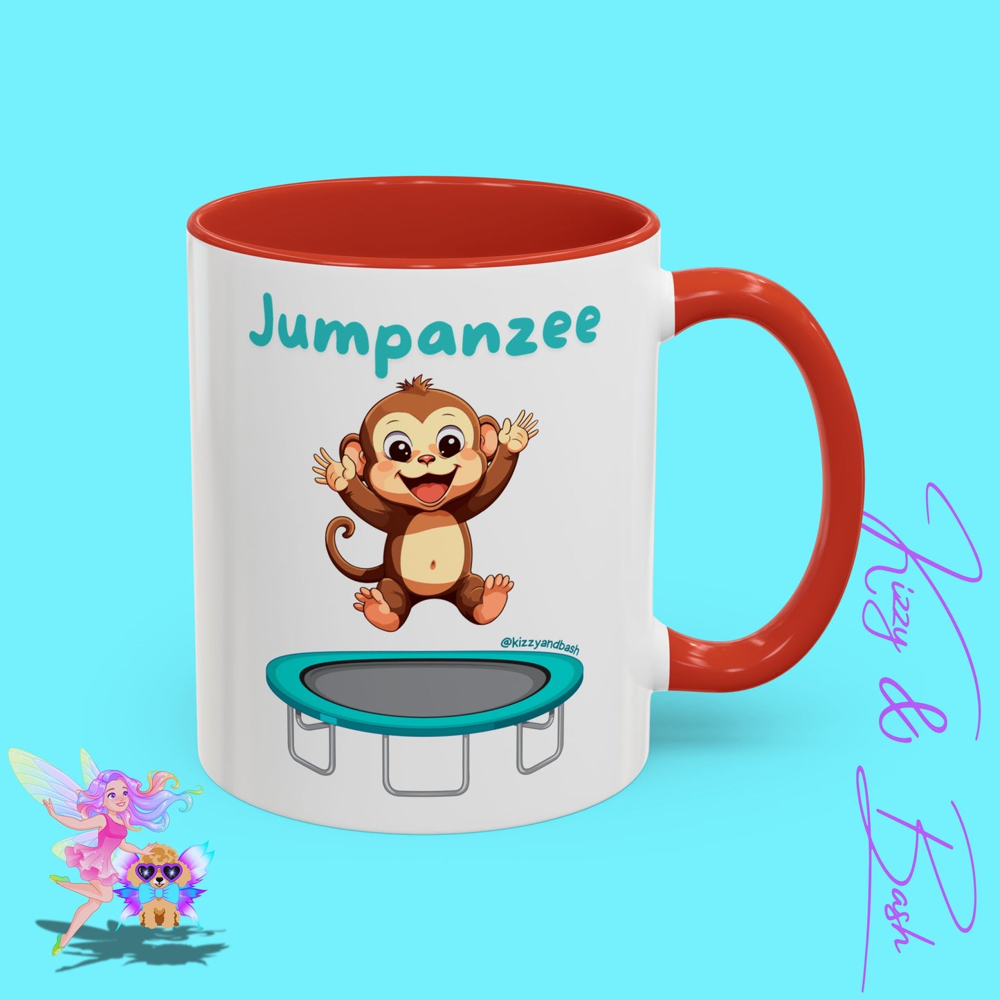 Funny Monkey Mug Jumpanzee Accent Coffee Mug Pun Lover Mug Animal Lover Gift for Teacher Cute Gymnastics Gift Unique Animal Mug for Him or Her - 11oz & 15oz