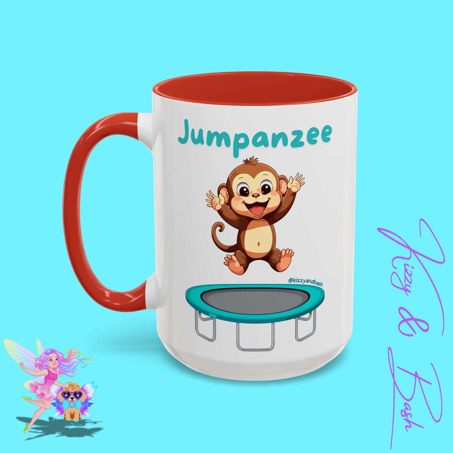 Funny Monkey Mug Jumpanzee Accent Coffee Mug Pun Lover Mug Animal Lover Gift for Teacher Cute Gymnastics Gift Unique Animal Mug for Him or Her - 11oz & 15oz