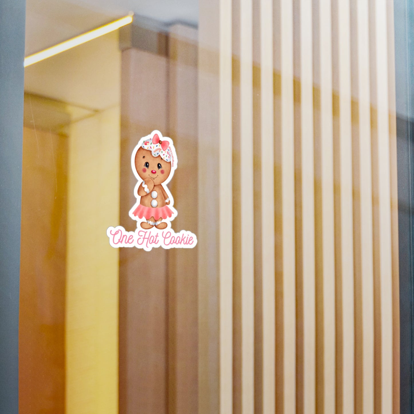 Waterproof Gingerbread Decal Gingerbread Girl Cookie Decal One Hot Cookie Decal Cute Christmas Stickers for Her Funny Decal for Bakery Gingerbread Kiss-Cut Vinyl Decals