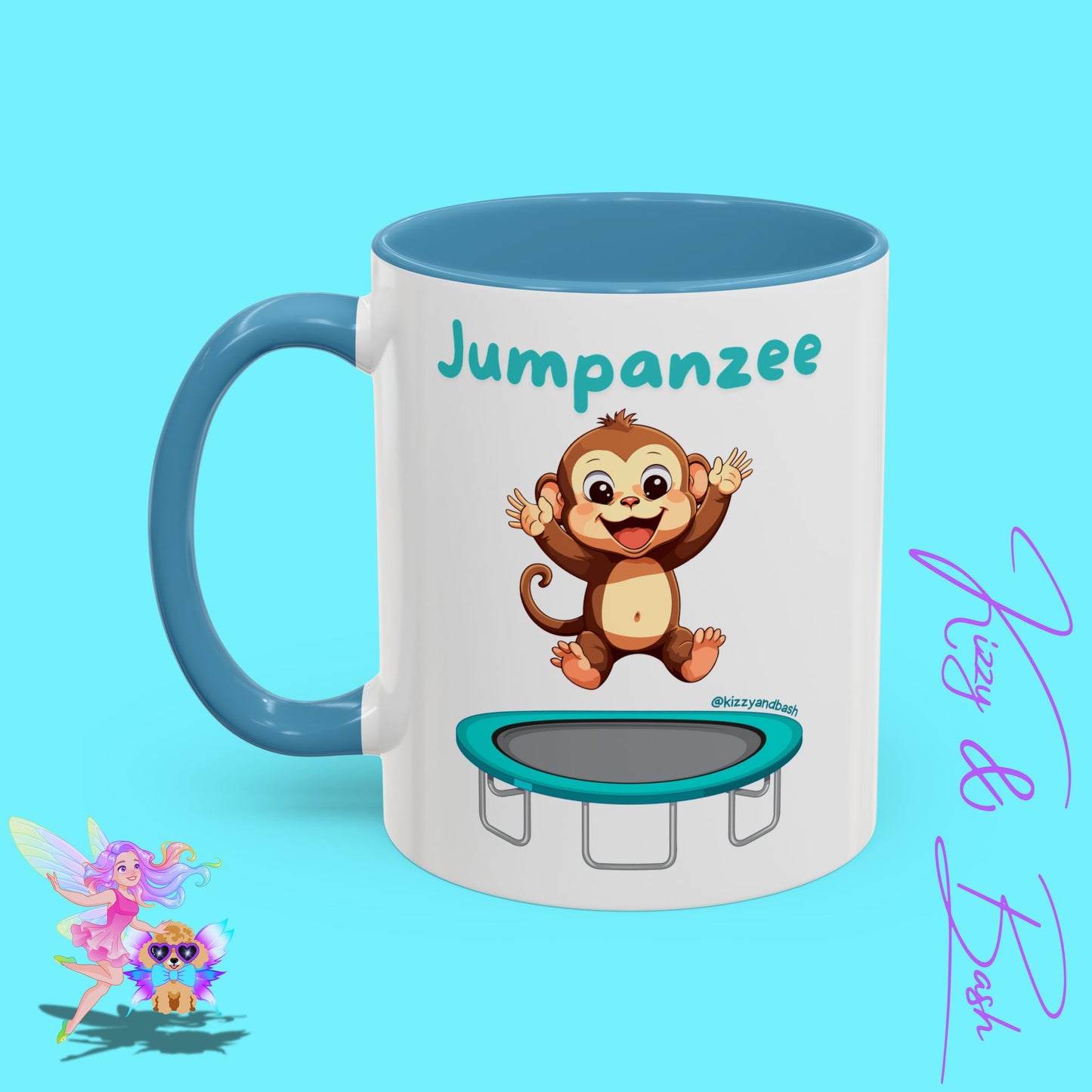 Funny Monkey Mug Jumpanzee Accent Coffee Mug Pun Lover Mug Animal Lover Gift for Teacher Cute Gymnastics Gift Unique Animal Mug for Him or Her - 11oz & 15oz