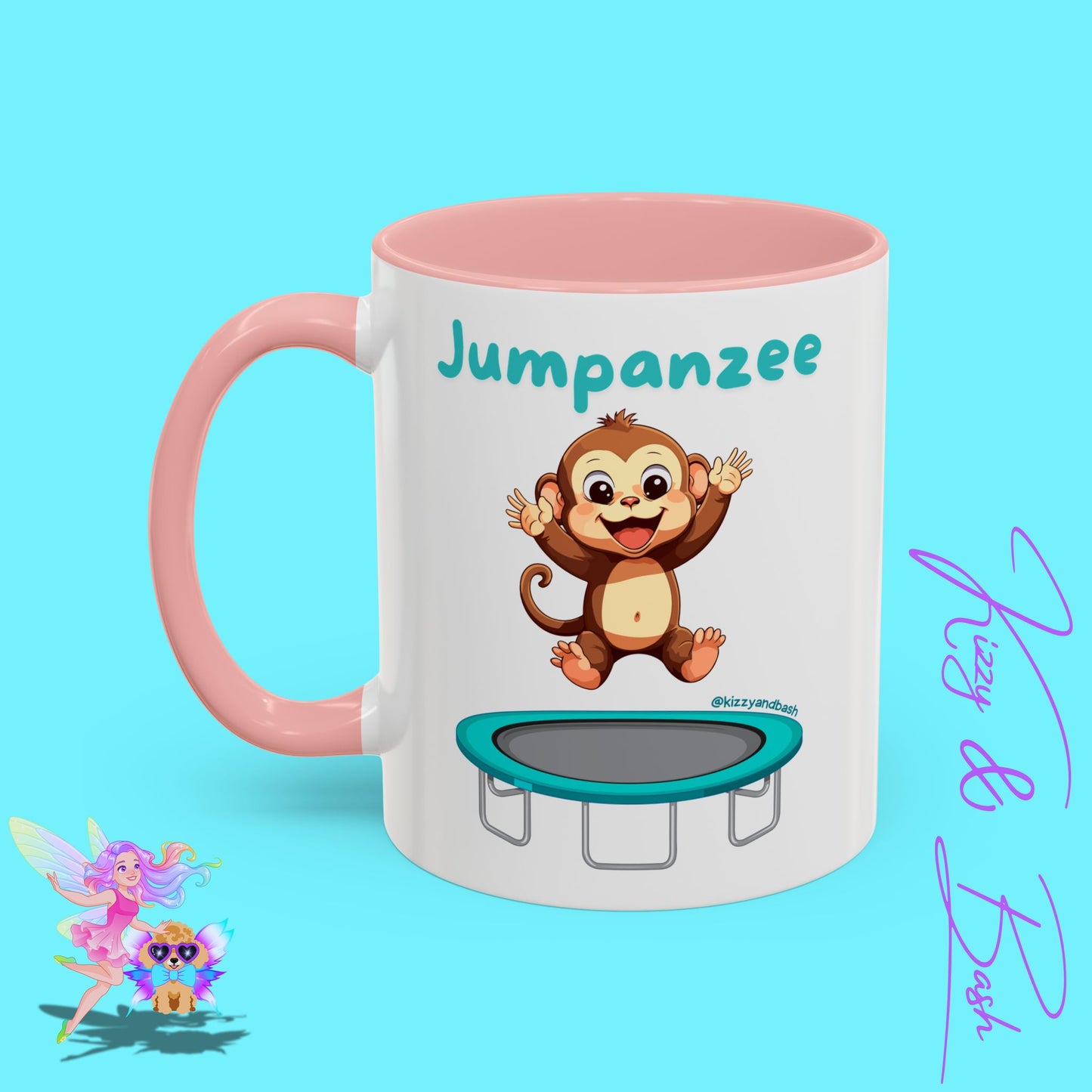 Funny Monkey Mug Jumpanzee Accent Coffee Mug Pun Lover Mug Animal Lover Gift for Teacher Cute Gymnastics Gift Unique Animal Mug for Him or Her - 11oz & 15oz