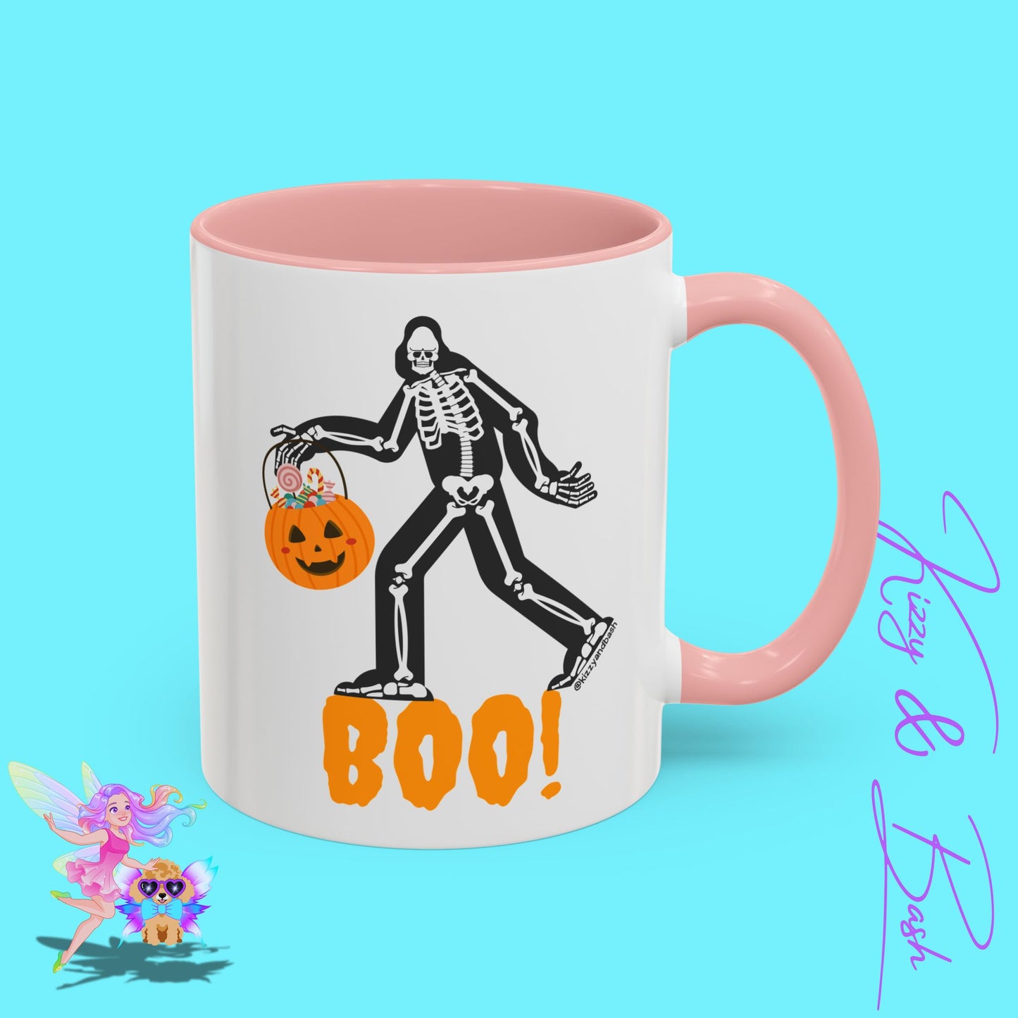 Funny Bigfoot Coffee Mug Unique Halloween Coffee Mug Sasquatch Mug for Him or Her Cute Halloween Gift for Teachers Perfect Gift for Bigfoot Hunters Funny Gift for Bigfoot Believers Sasquatch Skeleton Trick-or-Treating Accent Coffee Mug - 11, 15oz