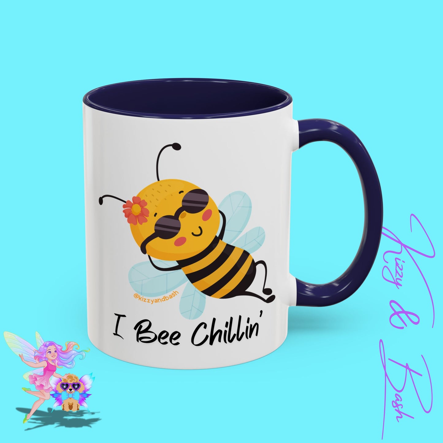 Cute Honey Bee Coffee Mug Funny Bee Mug Nature Lover Gift Idea Unique Gift for Bee Lovers Perfect Gift for Beekeepers Cute Teacher Appreciation Gift I Bee Chillin' Accent Coffee Mug - 11, 15oz