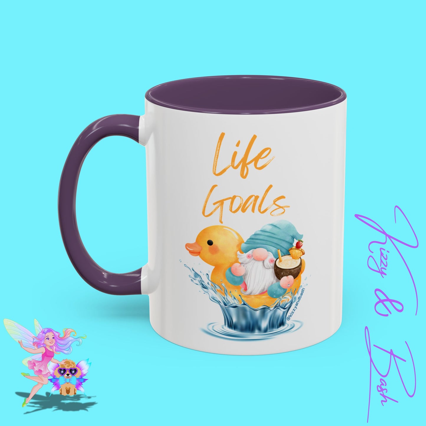 Funny Gnome Mug Funny Rubber Ducky Mug Water Life Mug for Him or Her Unique Gift for Gnome Lovers Funny Gift for Duck Lovers Rubber Ducky Gift Idea Life Goals Accent Coffee Mug - 11, 15oz