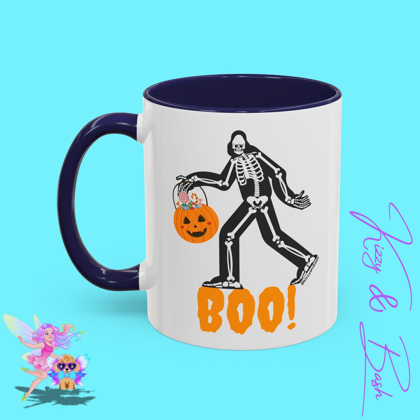 Funny Bigfoot Coffee Mug Unique Halloween Coffee Mug Sasquatch Mug for Him or Her Cute Halloween Gift for Teachers Perfect Gift for Bigfoot Hunters Funny Gift for Bigfoot Believers Sasquatch Skeleton Trick-or-Treating Accent Coffee Mug - 11, 15oz