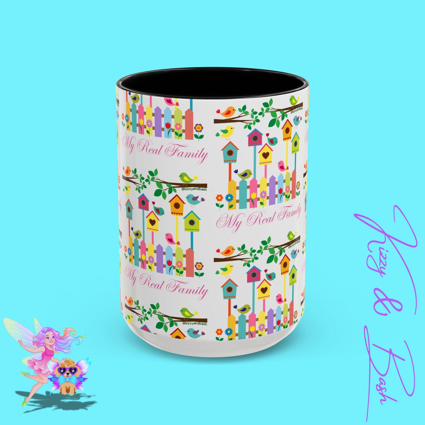 Perfect Bird Lover Coffee Mug Colorful Birds Mug Unique Nature Lover Mug Gift for Birdwatchers Found Family Gift Idea My Real Family Accent Coffee Mug - 11, 15oz