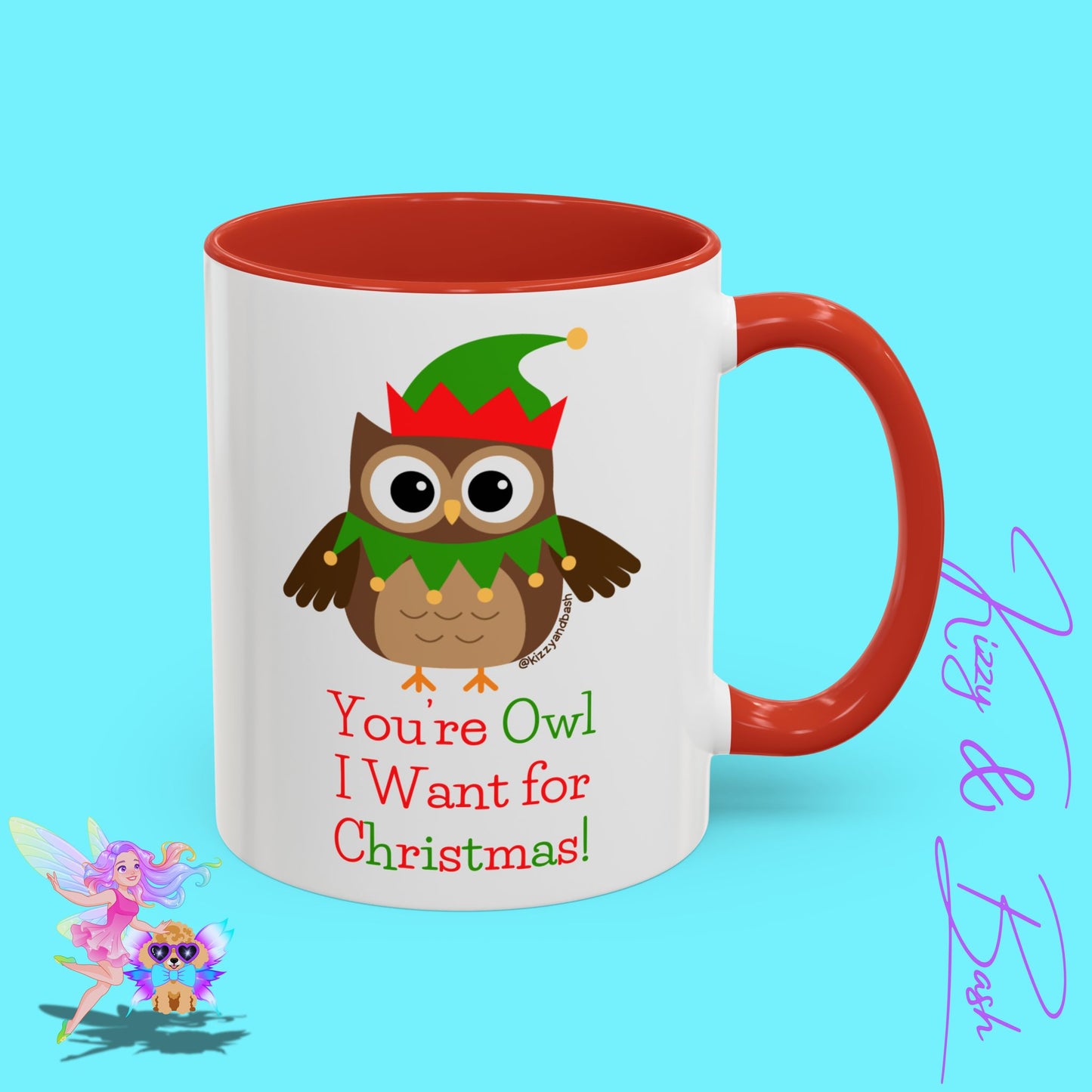 Perfect Christmas Mug for Owl Lovers Coffee Mug Unique Gift for Owl Fans Fun Christmas Mug Cute Christmas Mug for Bird Lovers You're Owl I Want for Christmas You're All I Want for Christmas Accent Coffee Mug - 11, 15oz