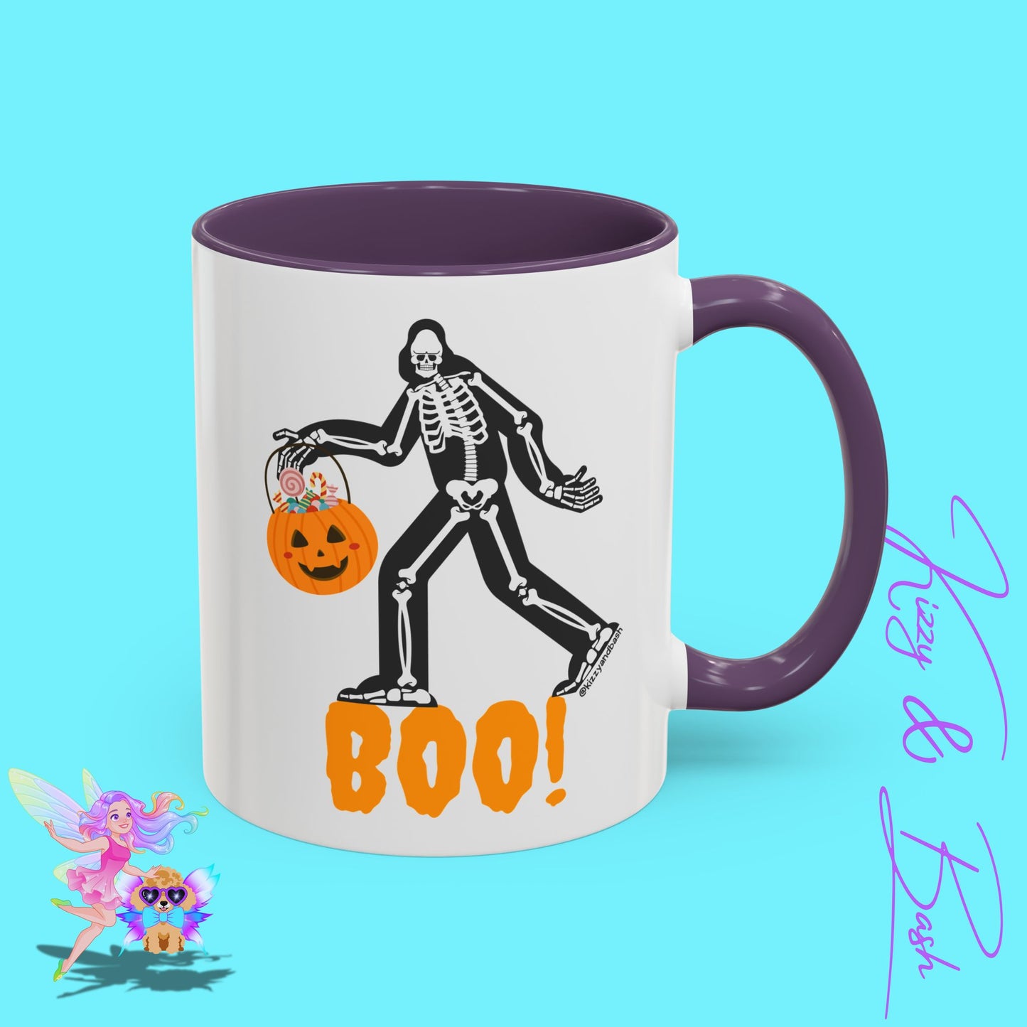Funny Bigfoot Coffee Mug Unique Halloween Coffee Mug Sasquatch Mug for Him or Her Cute Halloween Gift for Teachers Perfect Gift for Bigfoot Hunters Funny Gift for Bigfoot Believers Sasquatch Skeleton Trick-or-Treating Accent Coffee Mug - 11, 15oz