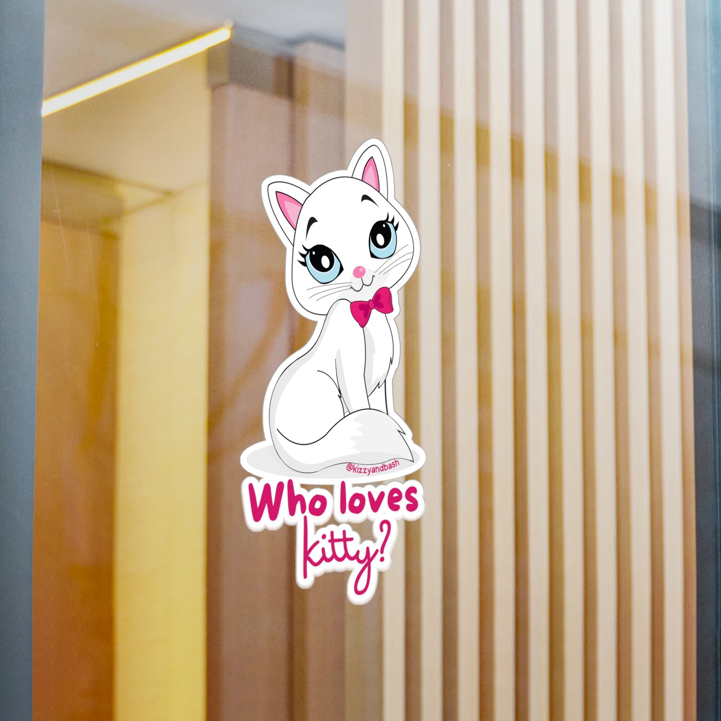 Waterproof Cat Sticker Decal Adorable Cat Decal for Cat Lovers Funny Cat Mom Gift Idea Funny Cat Decal for Her Who Loves Kitty Kiss-Cut Vinyl Decals