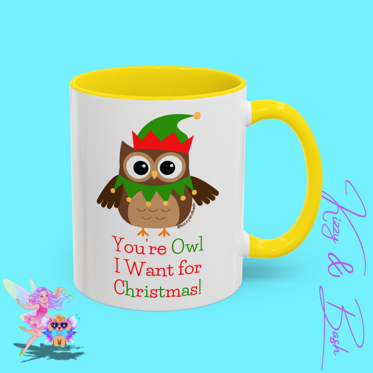 Perfect Christmas Mug for Owl Lovers Coffee Mug Unique Gift for Owl Fans Fun Christmas Mug Cute Christmas Mug for Bird Lovers You're Owl I Want for Christmas You're All I Want for Christmas Accent Coffee Mug - 11, 15oz