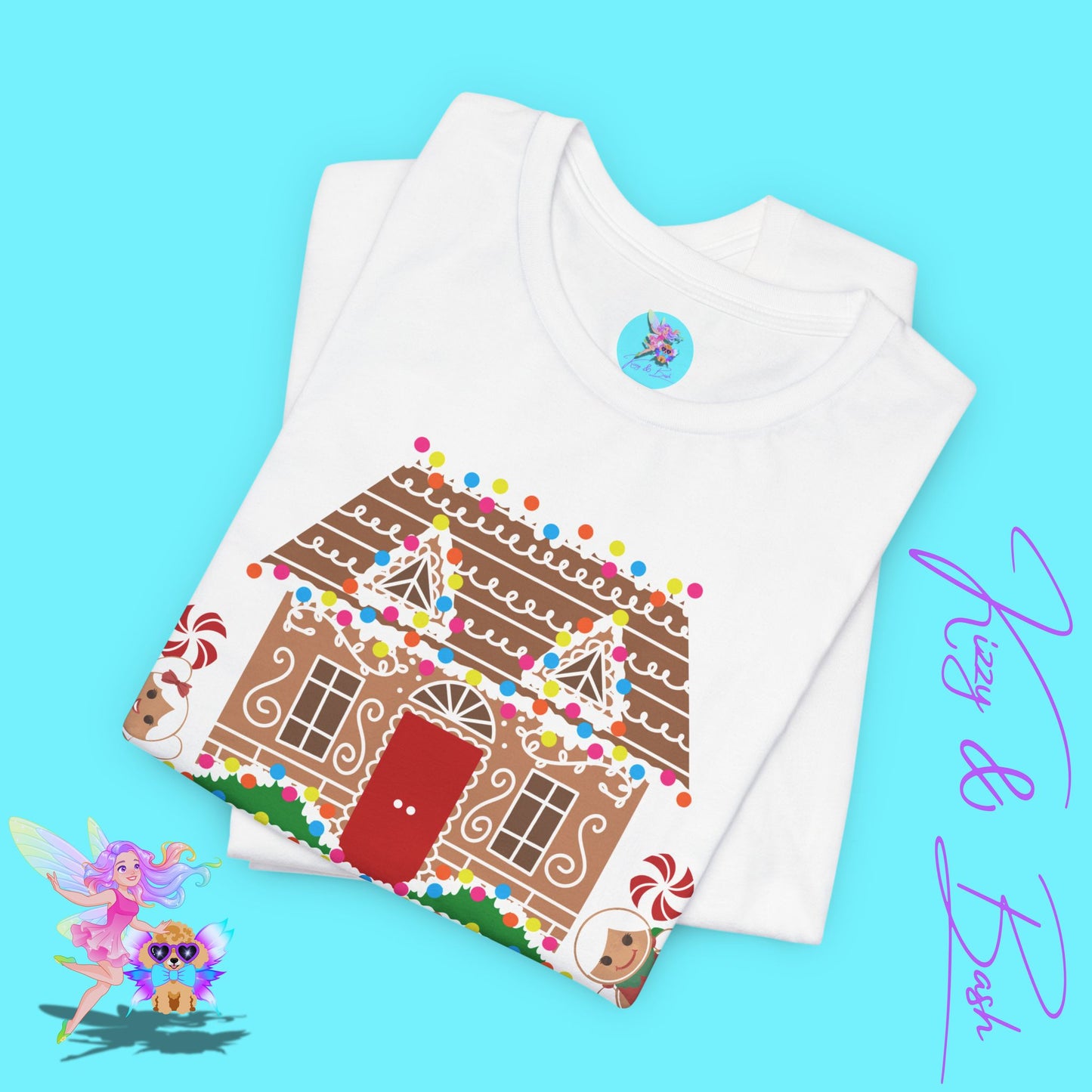 Gingerbread Family Christmas T-Shirt My Real Family Funny Christmas Graphic Tee Funny Foodie Christmas Shirt Gingerbread House Shirt for Holiday Baking Fans Great Stocking Stuffer Adult Unisex Jersey Short Sleeve Tee