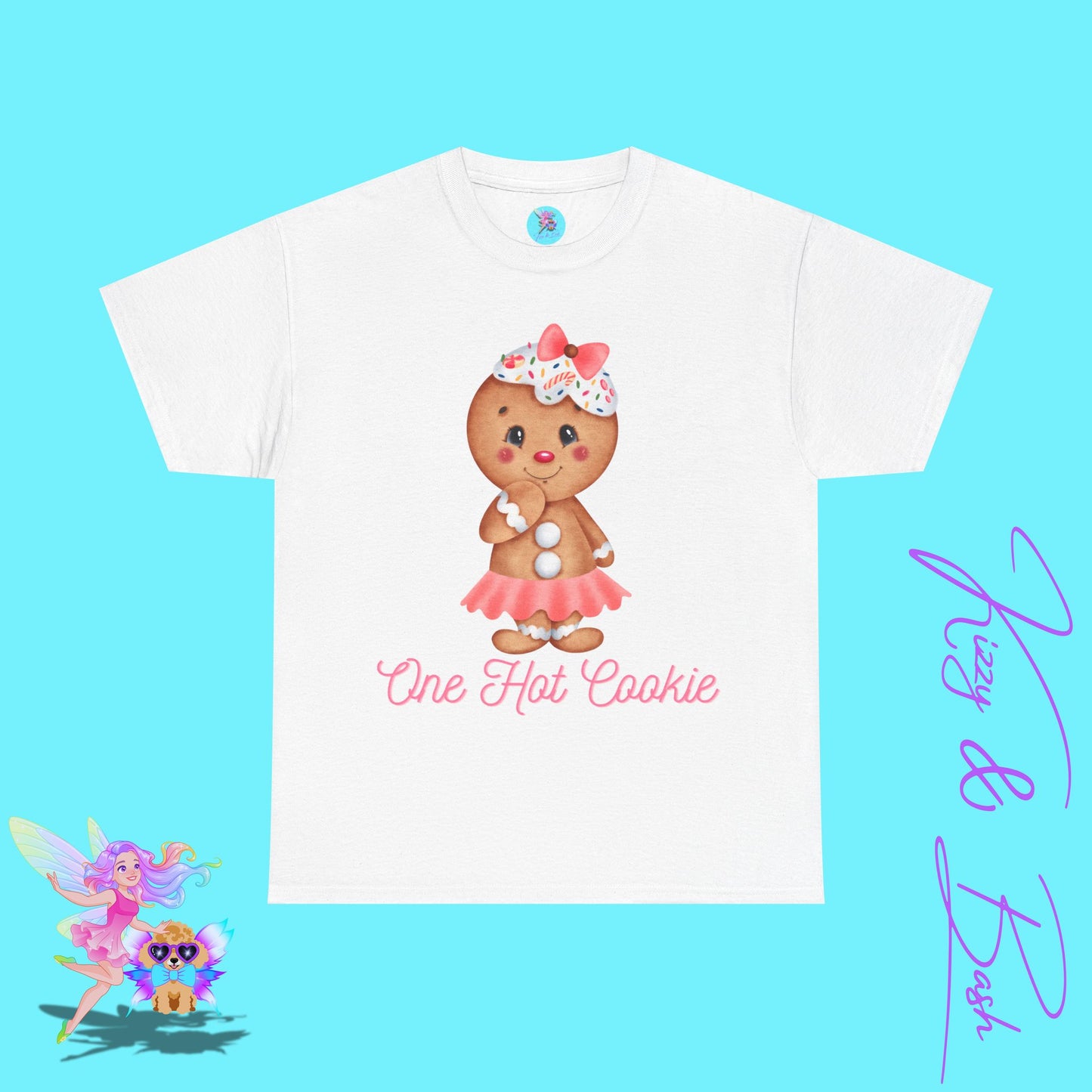 Cute Gingerbread Cookie Girl T-Shirt for Adults One Hot Cookie Shirt for Her Cute and Sassy Tee Cute Christmas Gift Idea Christmas Gift for Cookie Lovers Perfect Gift for Gingerbread Lovers Unisex Heavy Cotton Tee