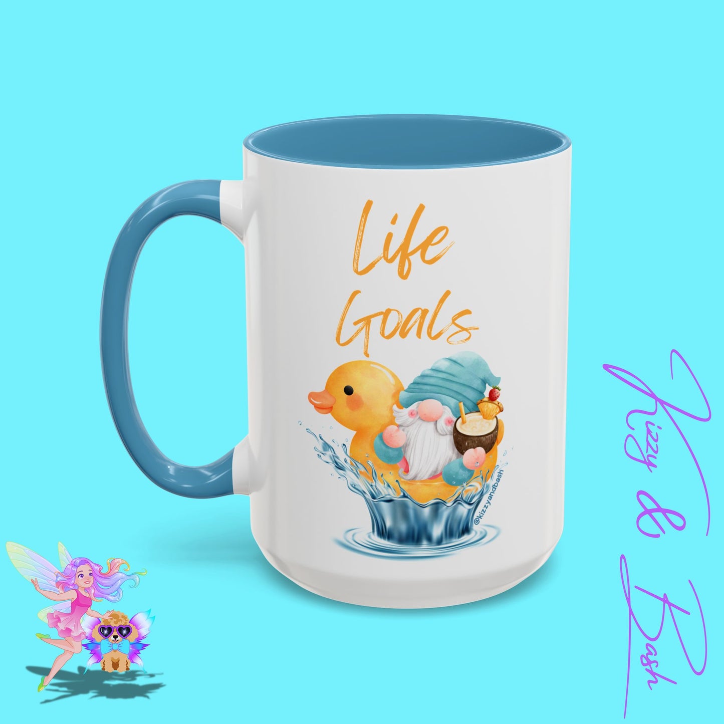 Funny Gnome Mug Funny Rubber Ducky Mug Water Life Mug for Him or Her Unique Gift for Gnome Lovers Funny Gift for Duck Lovers Rubber Ducky Gift Idea Life Goals Accent Coffee Mug - 11, 15oz
