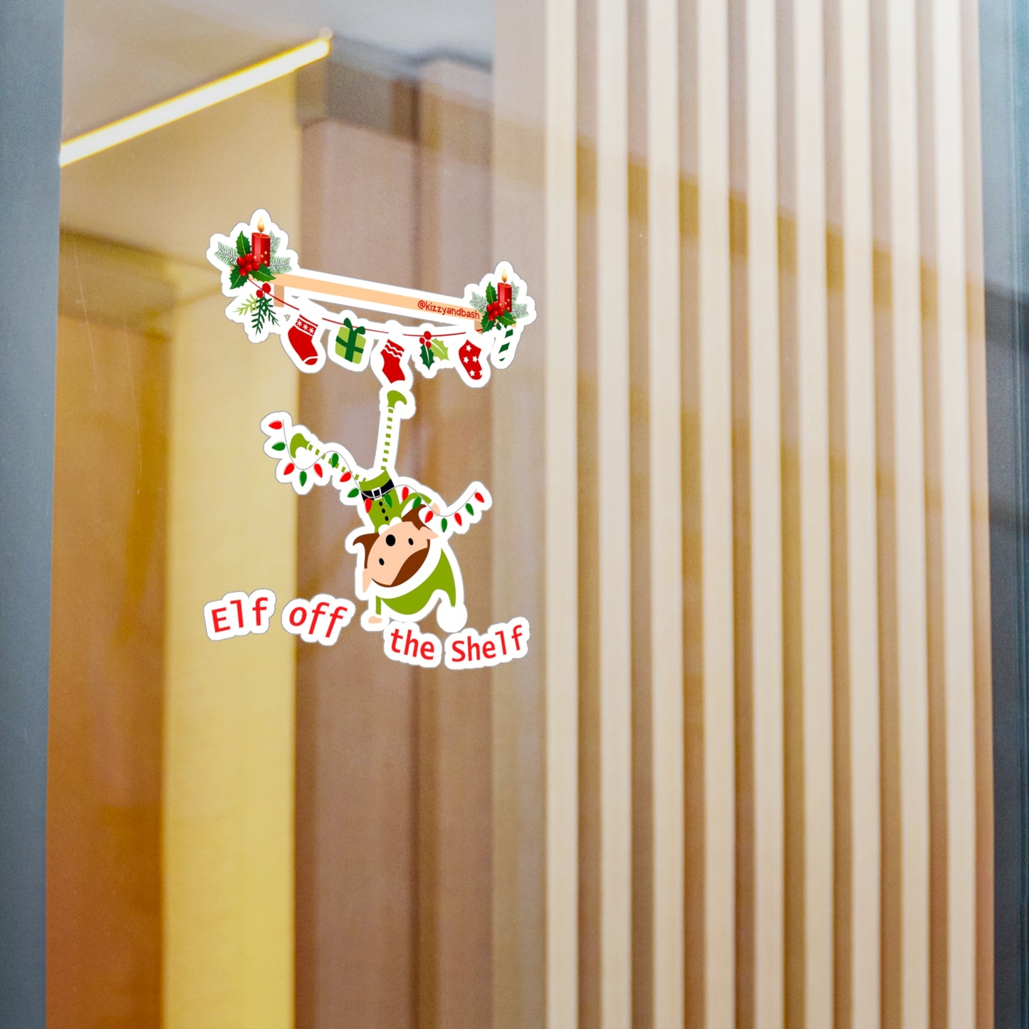 Waterproof Elf Decal Waterproof Christmas Decal Funny Holiday Elf Sticker Decal Unique Christmas Gift for Teachers Perfect Stocking Stuffer Elf Off the Shelf Kiss-Cut Vinyl Decals