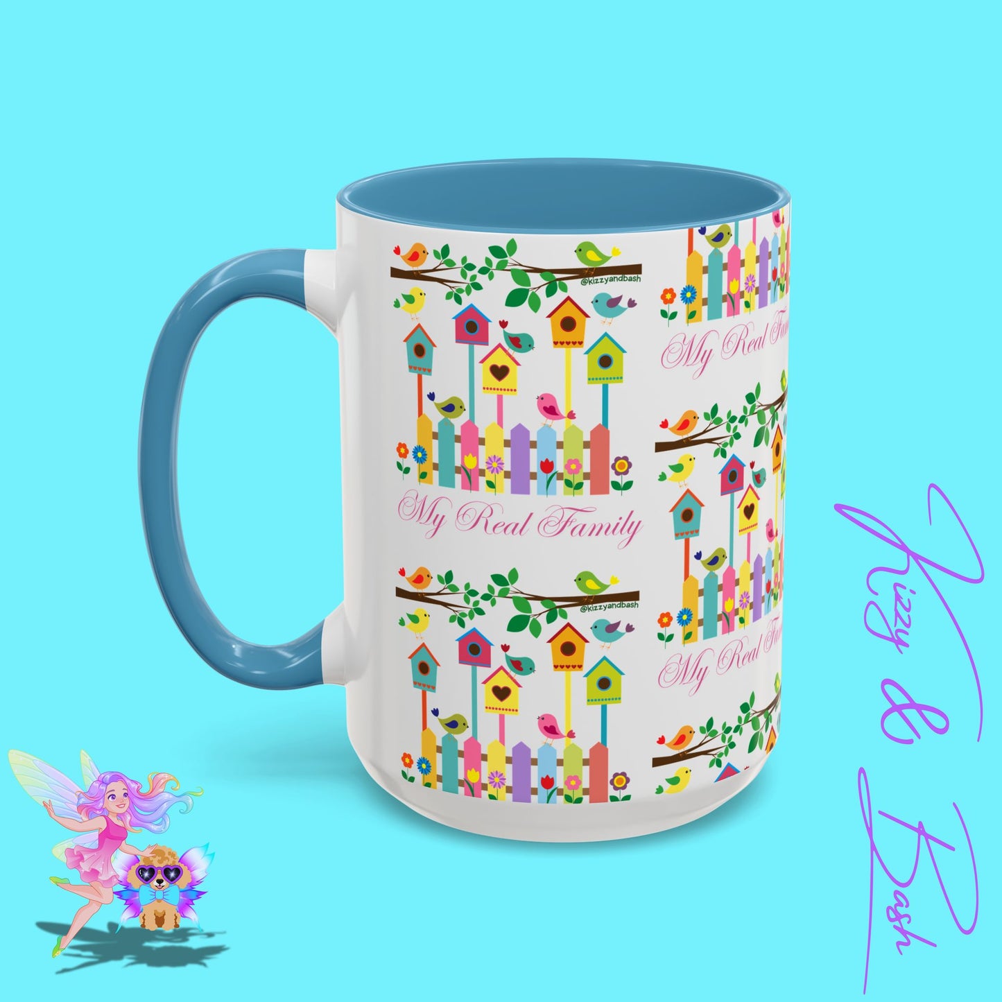 Perfect Bird Lover Coffee Mug Colorful Birds Mug Unique Nature Lover Mug Gift for Birdwatchers Found Family Gift Idea My Real Family Accent Coffee Mug - 11, 15oz