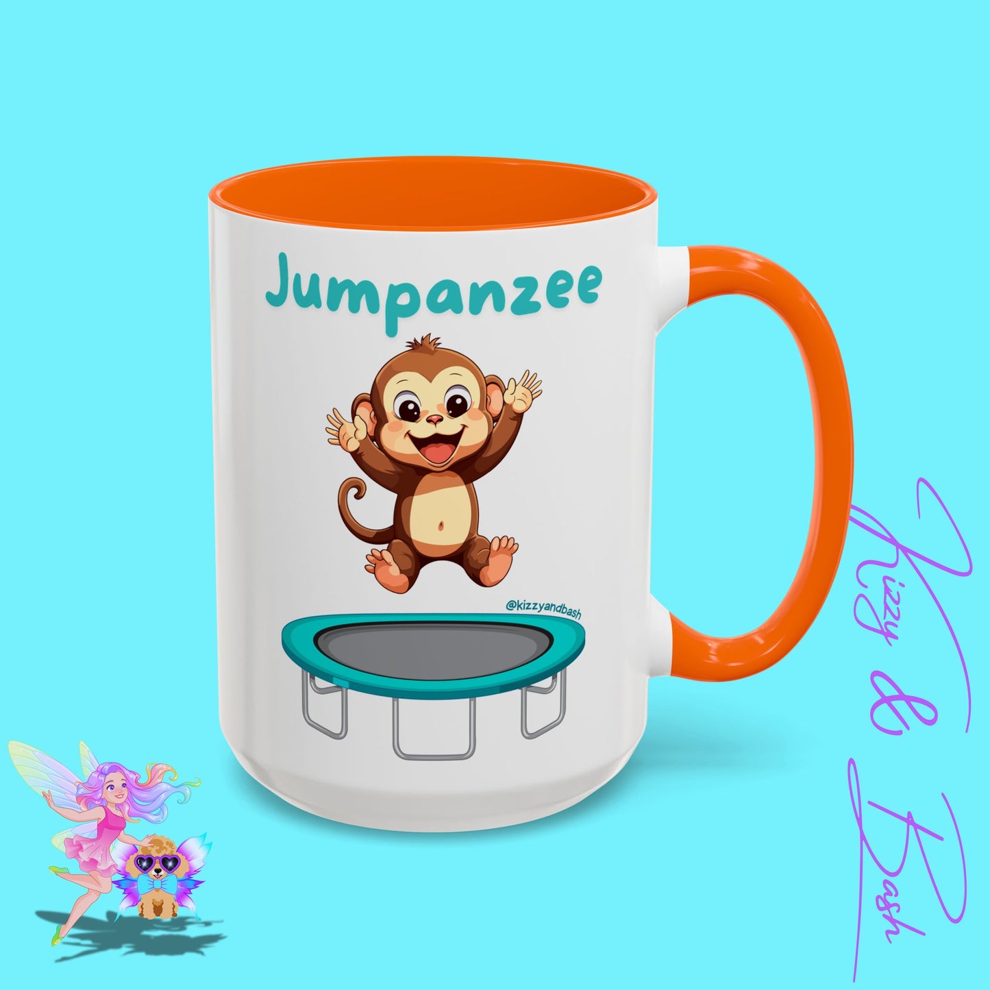 Funny Monkey Mug Jumpanzee Accent Coffee Mug Pun Lover Mug Animal Lover Gift for Teacher Cute Gymnastics Gift Unique Animal Mug for Him or Her - 11oz & 15oz